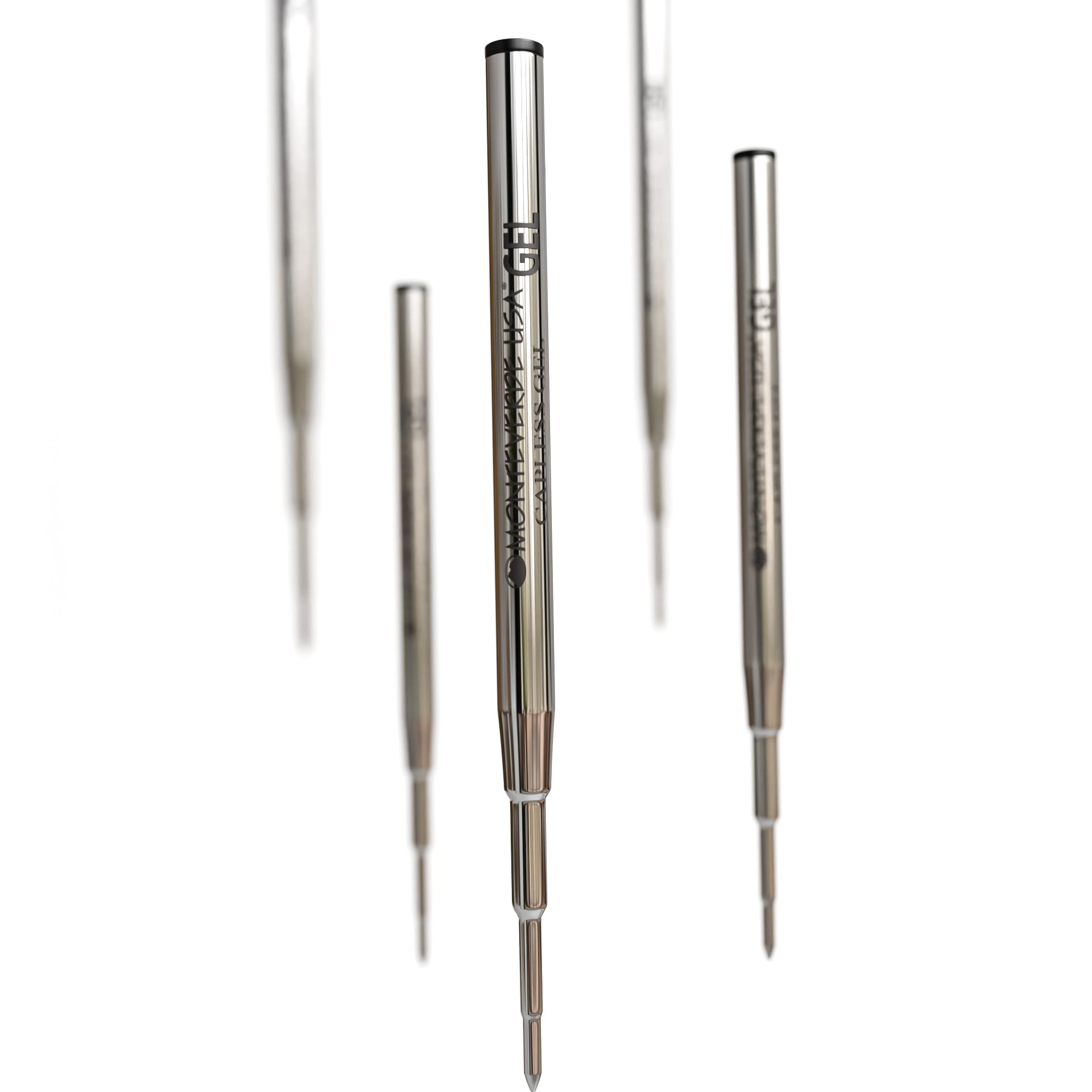 Monteverde Fine Gel Ballpoint Refill for Montblanc Pens - 6 Pack, Black Ink (M423BK) - Smooth Writing for Office, School & Daily Use