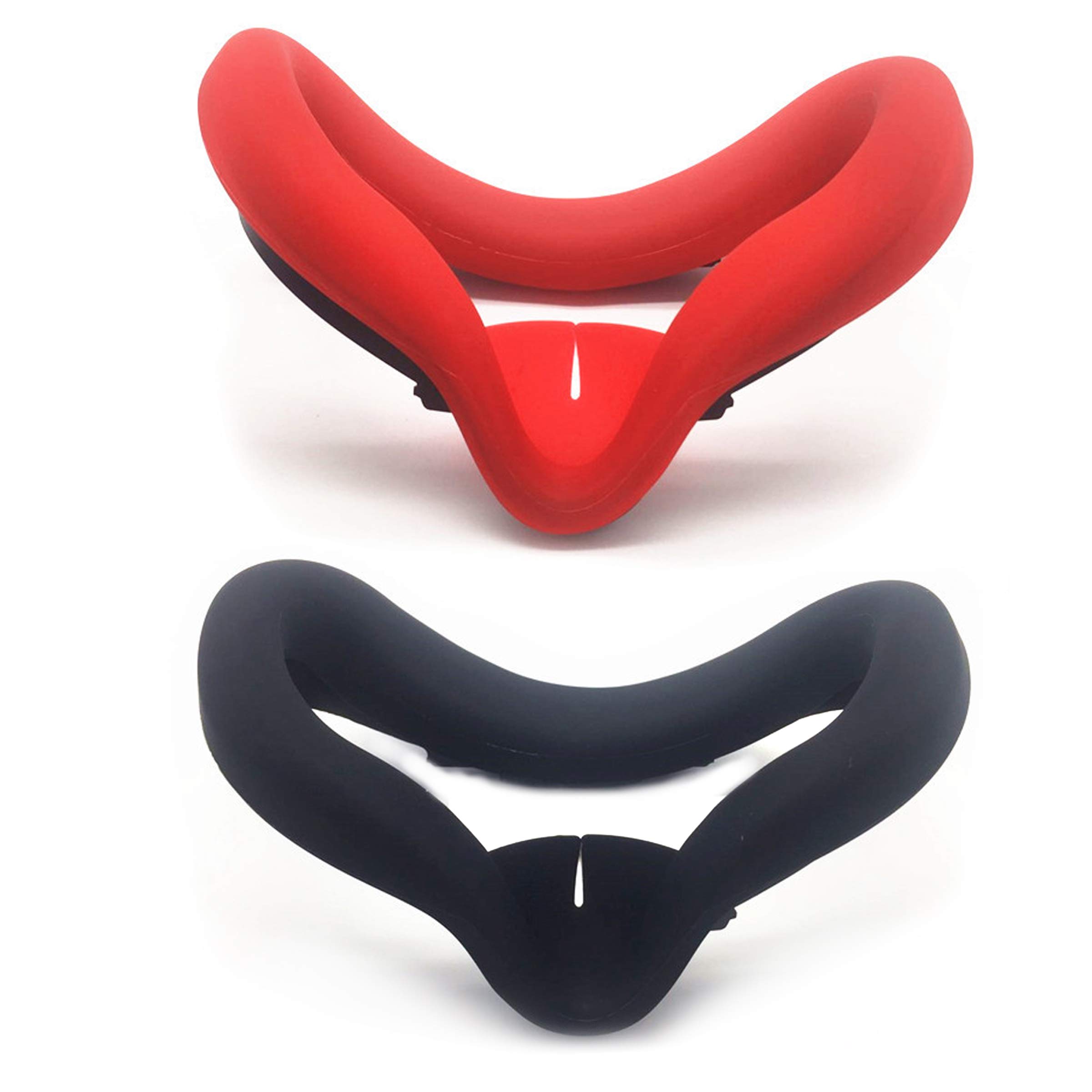 Oculus Quest 2 VR Face Cushion Cover - Sweatproof & Lightproof Silicone Eye Pad Protector (Black+Red) - Comfortable VR Gaming Accessories for Enhanced Immersion