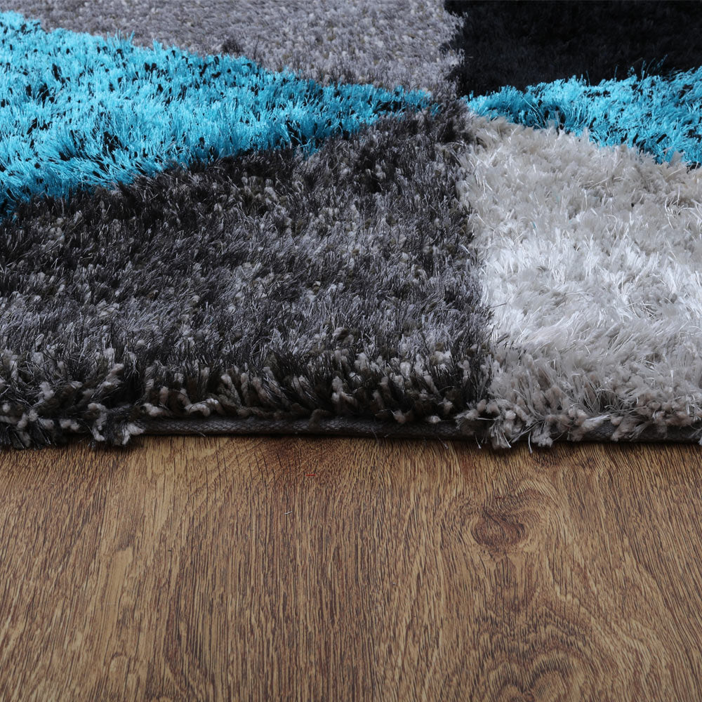 Handmade Diagonal Hand Tufted Wool Area Rug - Soft Non-Slip Living Room Carpet for Bedroom, Dining Room, Home Decor