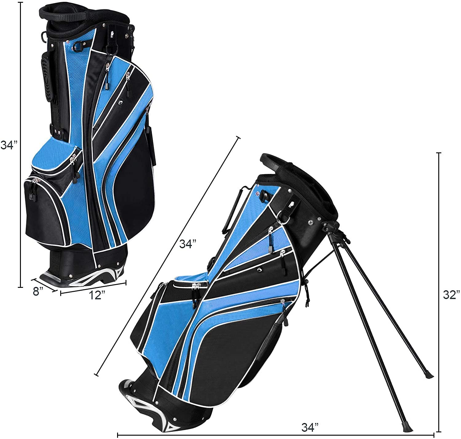 Premium Golf Stand Bag with 14-Way Divider - Lightweight & Durable Golf Bag for Men & Women - Perfect for Driving Range, Course & Tournament Play