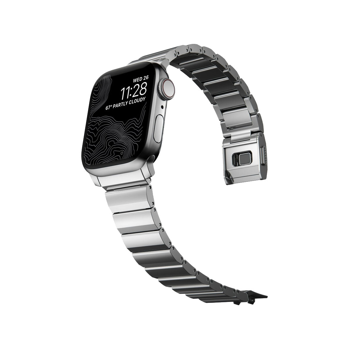 Nomad Apple Watch Band 40mm / 41mm Stainless Steel with Silver Hardware - Durable & Stylish for Workouts, Office & Everyday Wear