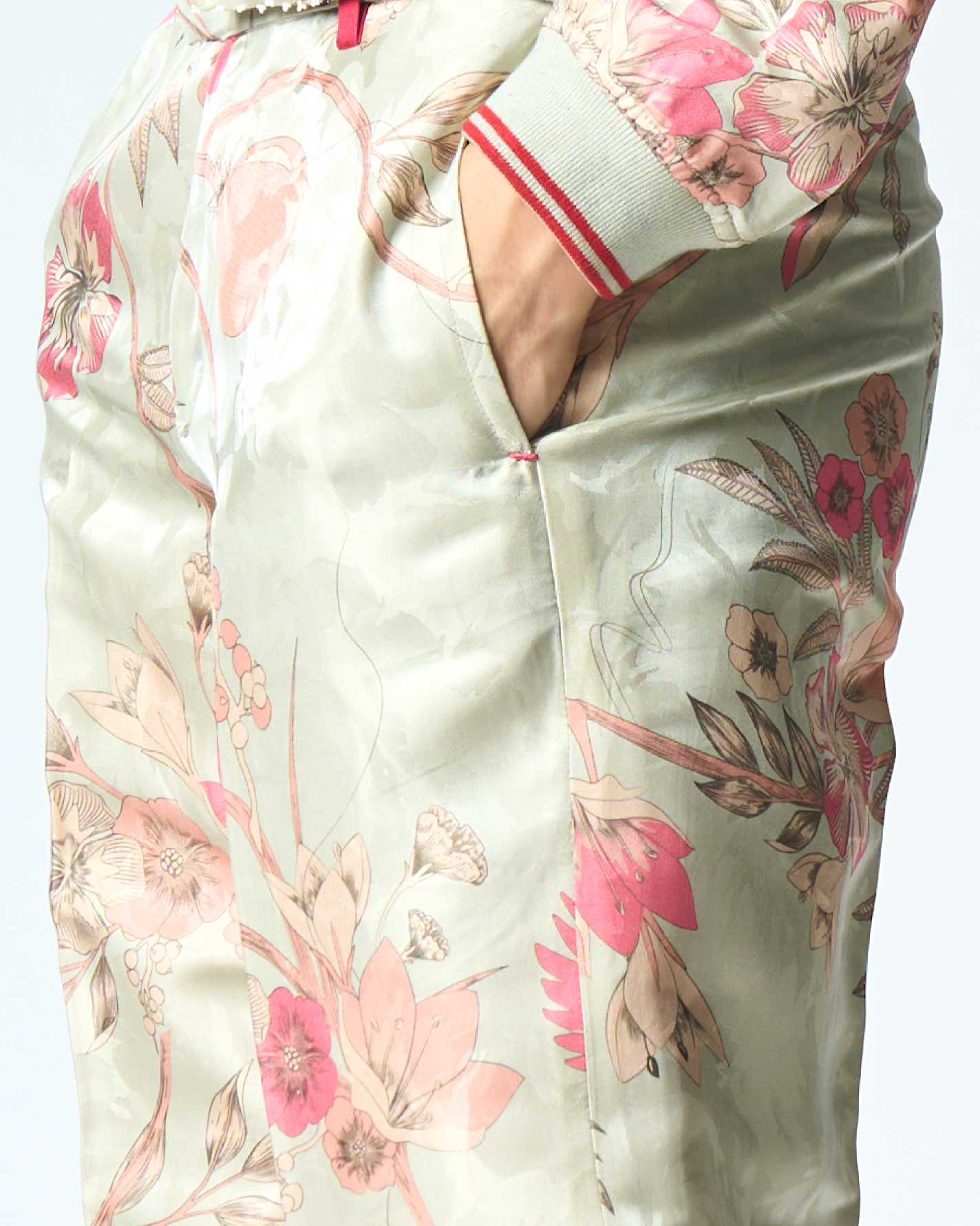 Straight Fit Silk Damask Trousers in Ice Blue - Elegant Formal Pants for Office Wear & Evening Events