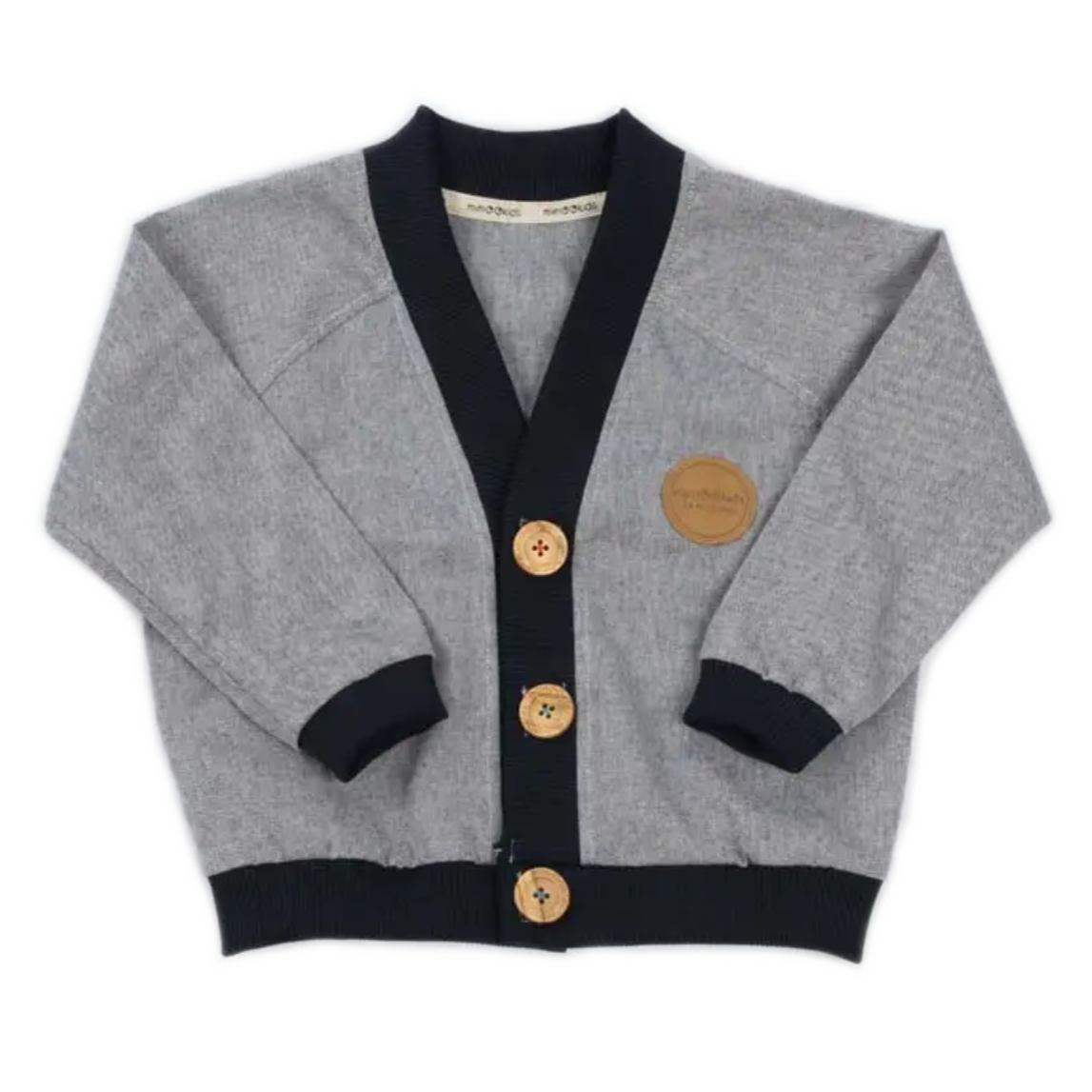 mimOOkids Barcelona Close Me Cardigan - Organic Cotton & Denim Baby Cardigan for Boys & Girls | Perfect for Outings, Family Photos & Casual Wear