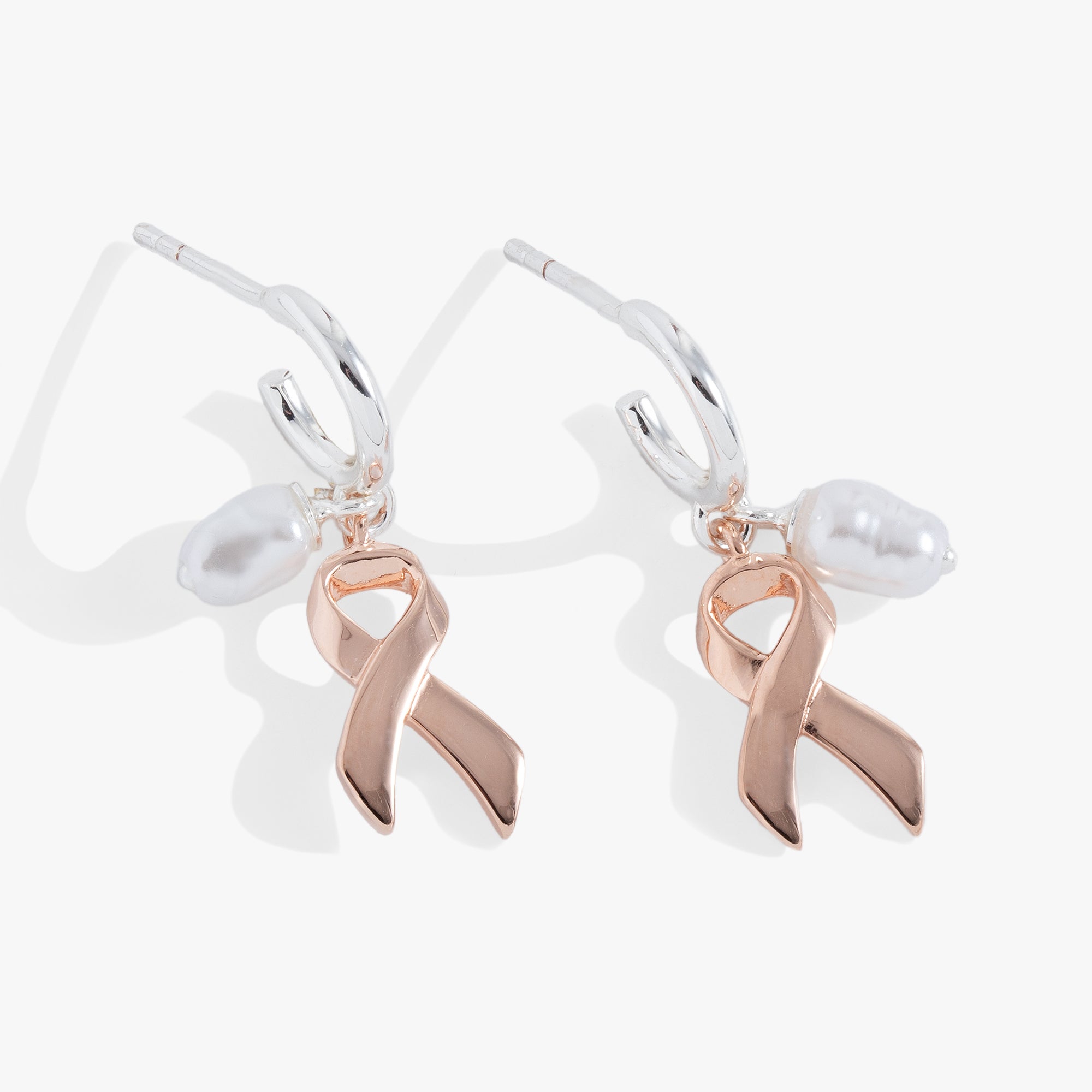 Breast Cancer Awareness Huggie Hoop Earrings - Pink Ribbon Support Jewelry for Women - Perfect for Survivors, Fundraisers & Awareness Events