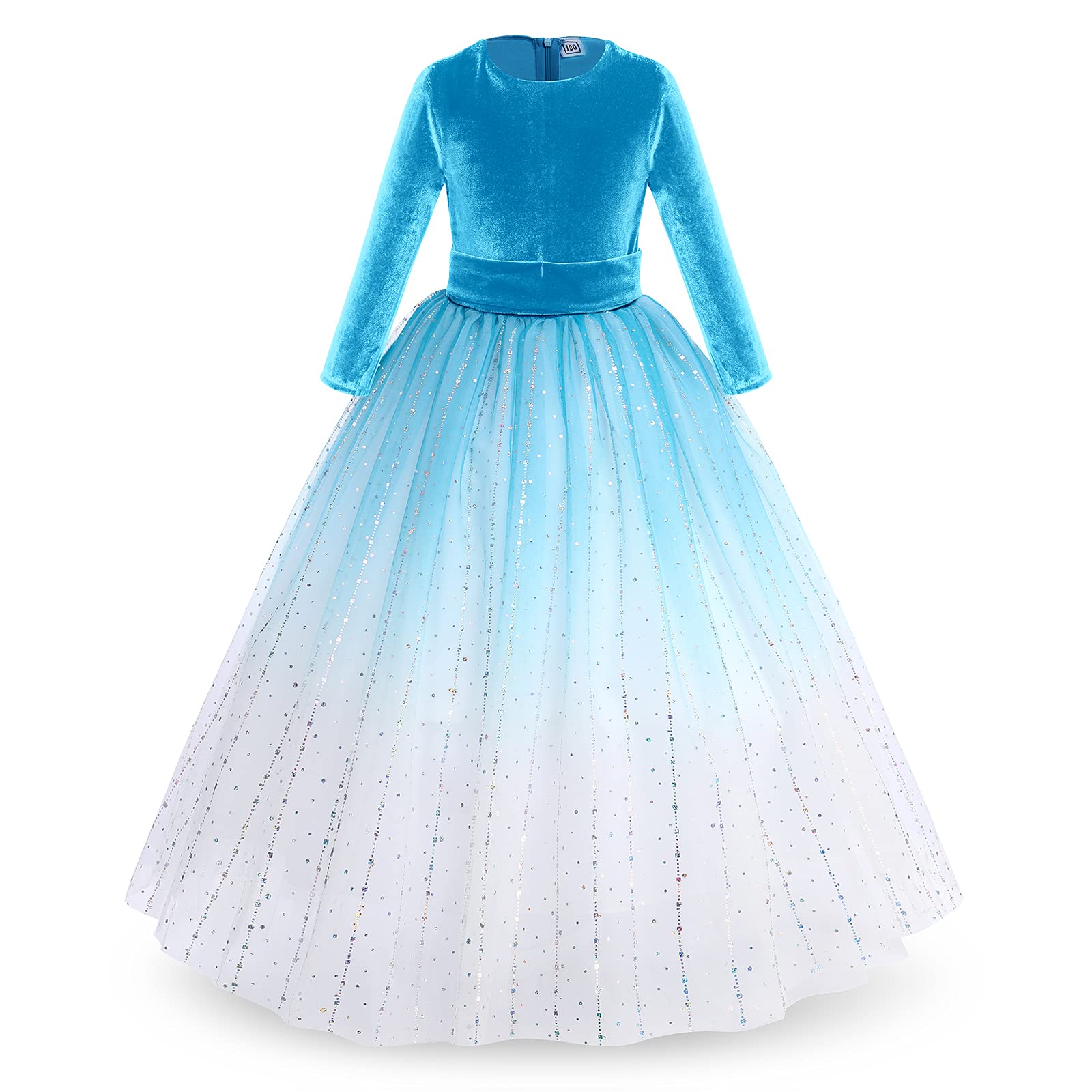 ODOLDI Velvet Flower Girl Dresses 3/4 Sleeve - Elegant Princess Party Gowns for Weddings, Bridesmaids & Pageants | Fall Formal Ball Gowns for Special Occasions