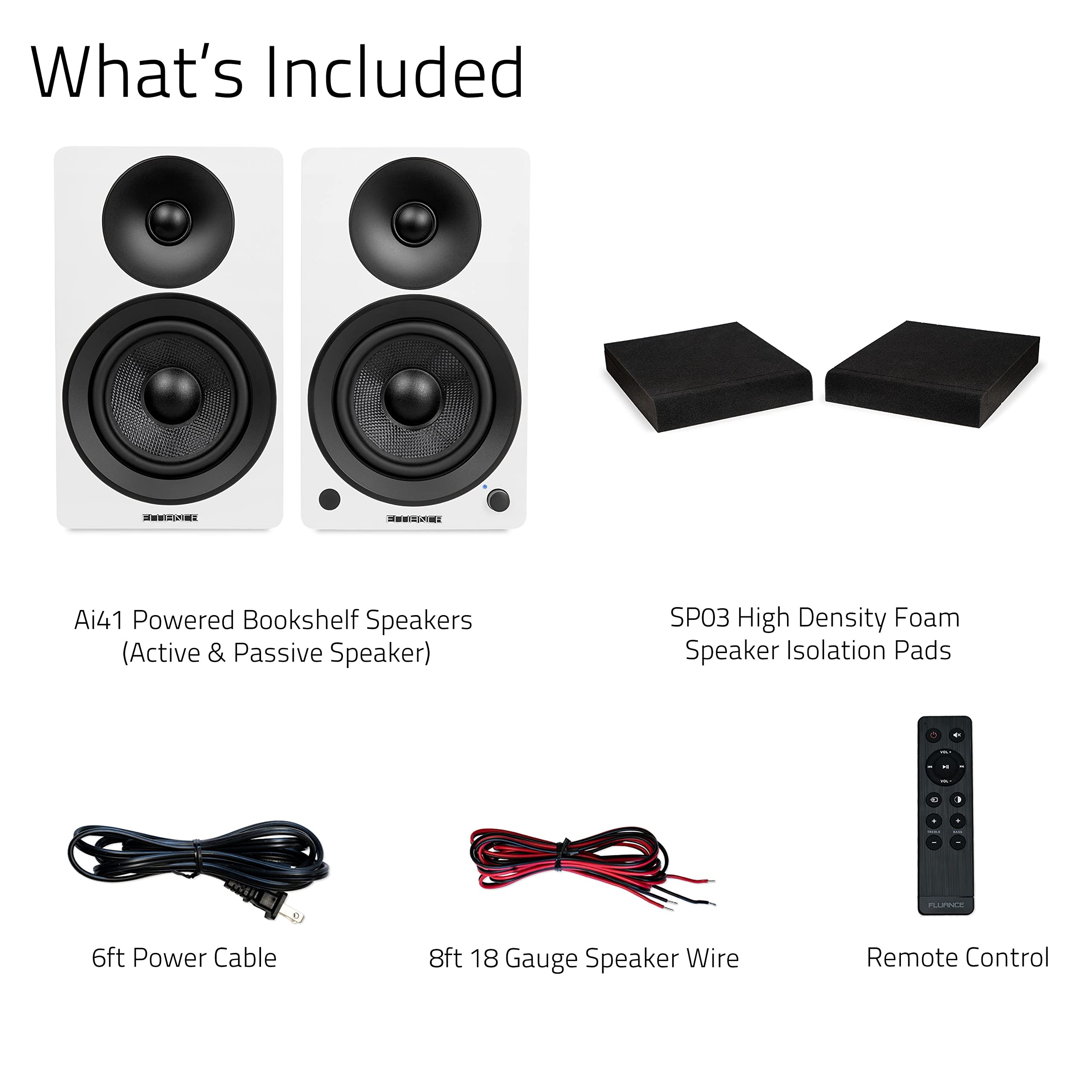 Fluance Ai41 White Walnut 2.0 Stereo Bookshelf Speakers - 5