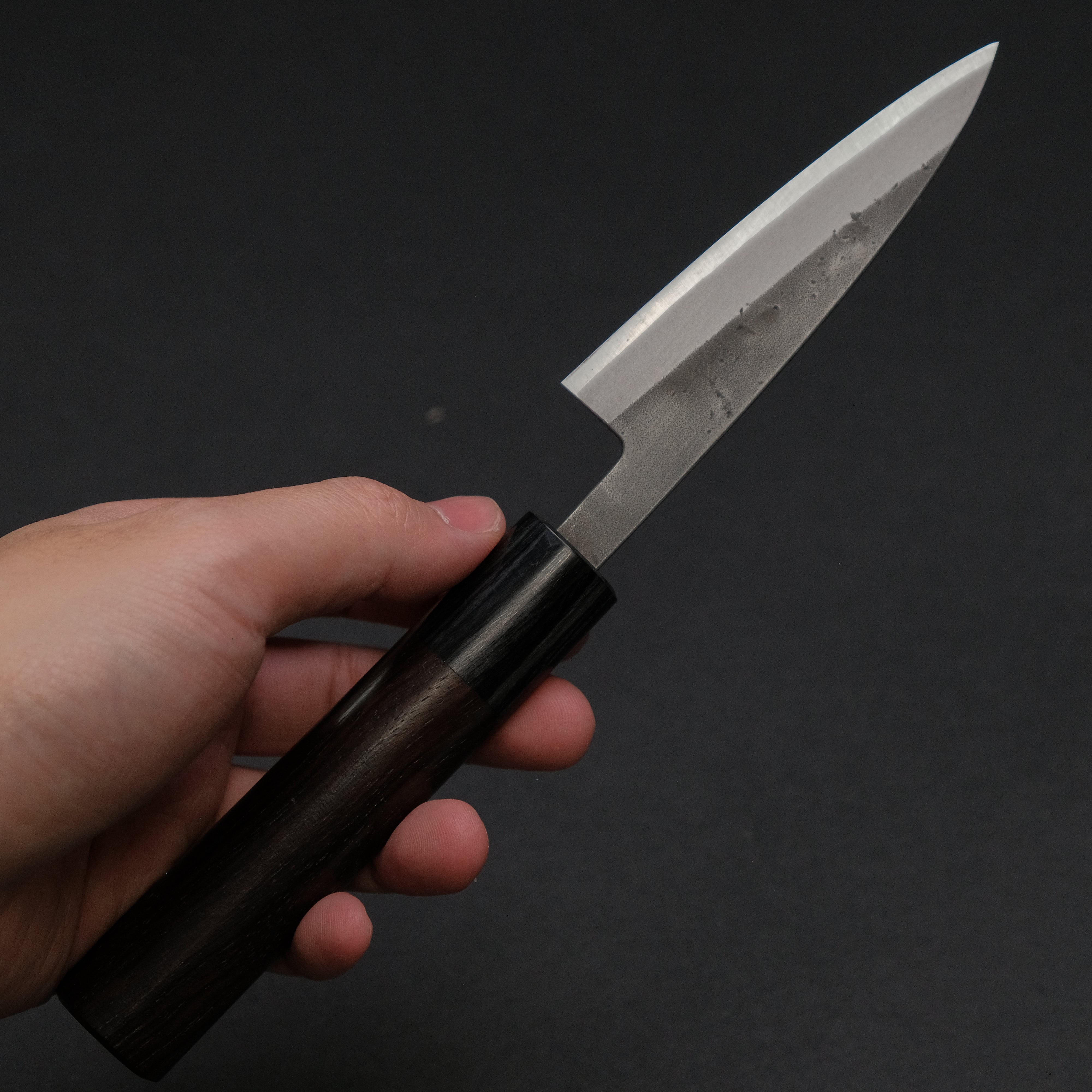 Premium Ohishi Blue #2 Nashiji Paring Knife 85mm with Rosewood Handle - Perfect for Fruit Peeling, Vegetable Slicing & Precision Kitchen Tasks