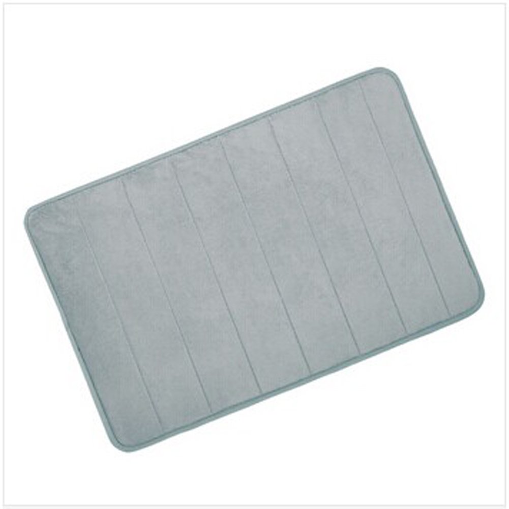 Tangpan Townhouse Memory Foam Bath Rugs - 20x31.5 Inch Non-Slip Microfiber Bath Mat for Bathroom, Grey - Soft & Absorbent Shower Mats for Bathroom Floor, Perfect for Home, Spa & Hotel Use