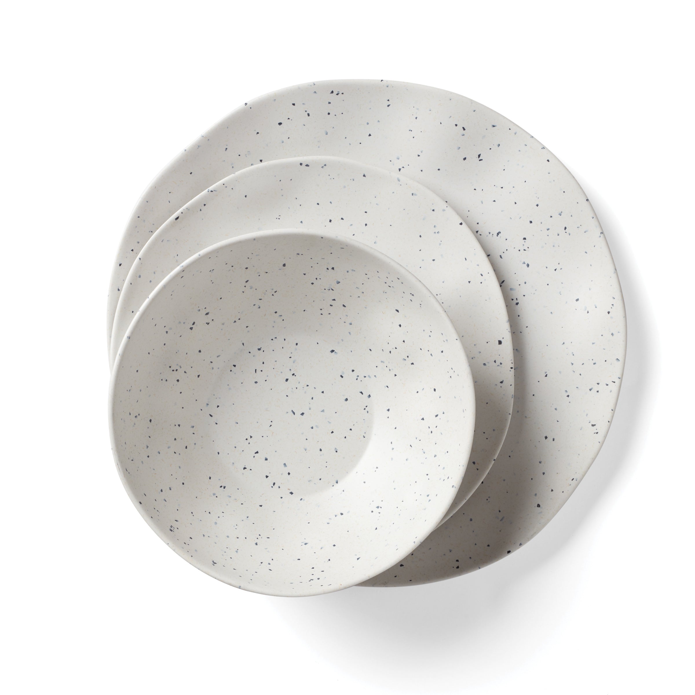 Stylish Terrazzo Melamine 12-Piece Dinnerware Set - Durable & Lightweight for Outdoor Dining, Picnics, and Everyday Use