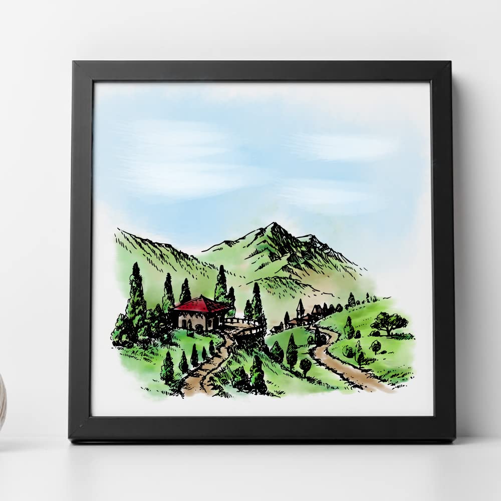 Mountain Forest Clear Stamps for Card Making | Natural Scenery Transparent Rubber Stamps | DIY Scrapbooking & Bullet Journal Decor | Handmade Craft Supplies for Notebooks & Greeting Cards | Perfect for Nature-Themed Projects & Gift Wrapping
