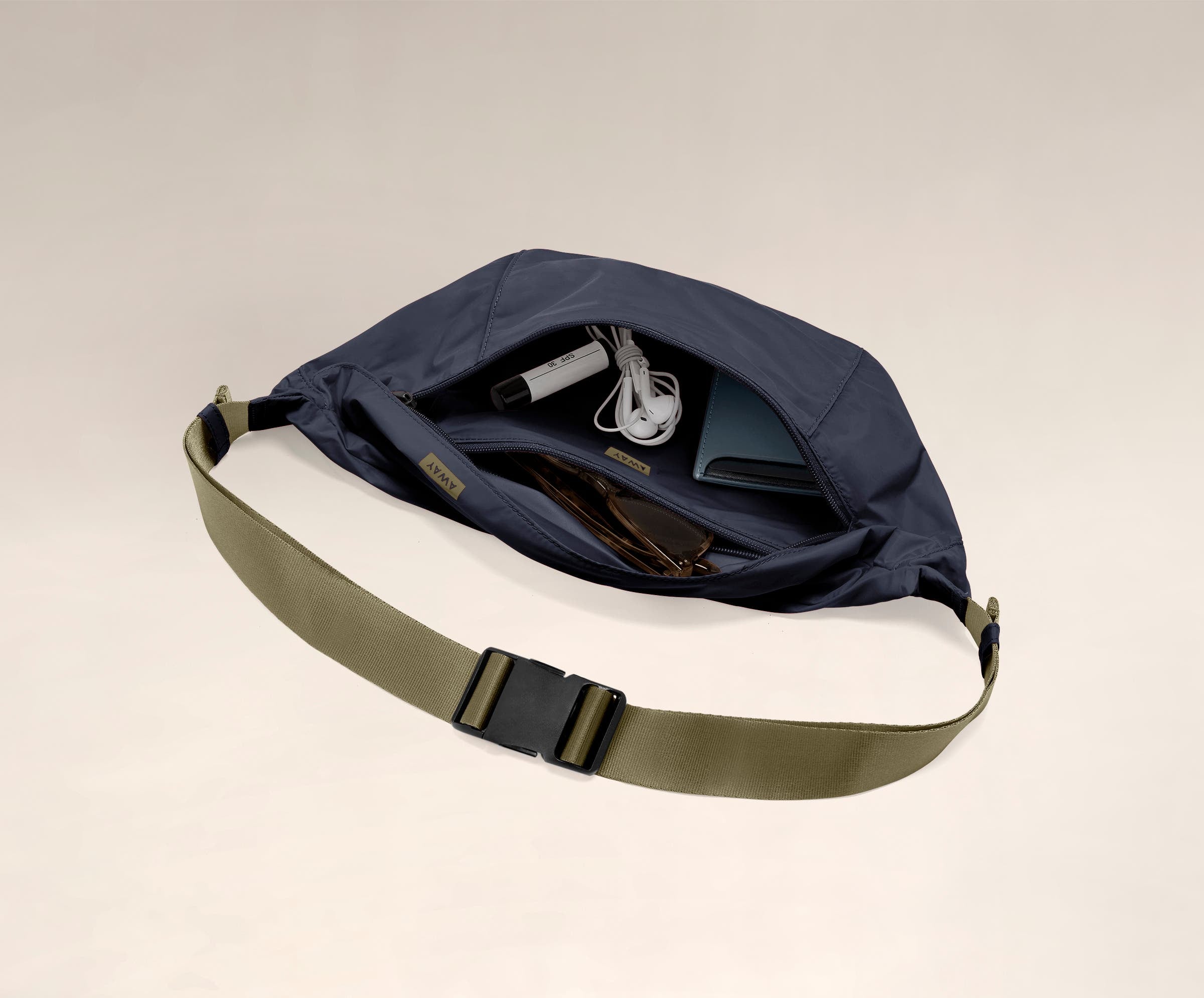 Lightweight Packable Sling Bag for Men & Women - Waterproof Travel Crossbody Bag in Navy Blue - Perfect for Hiking, Commuting & Daily Use