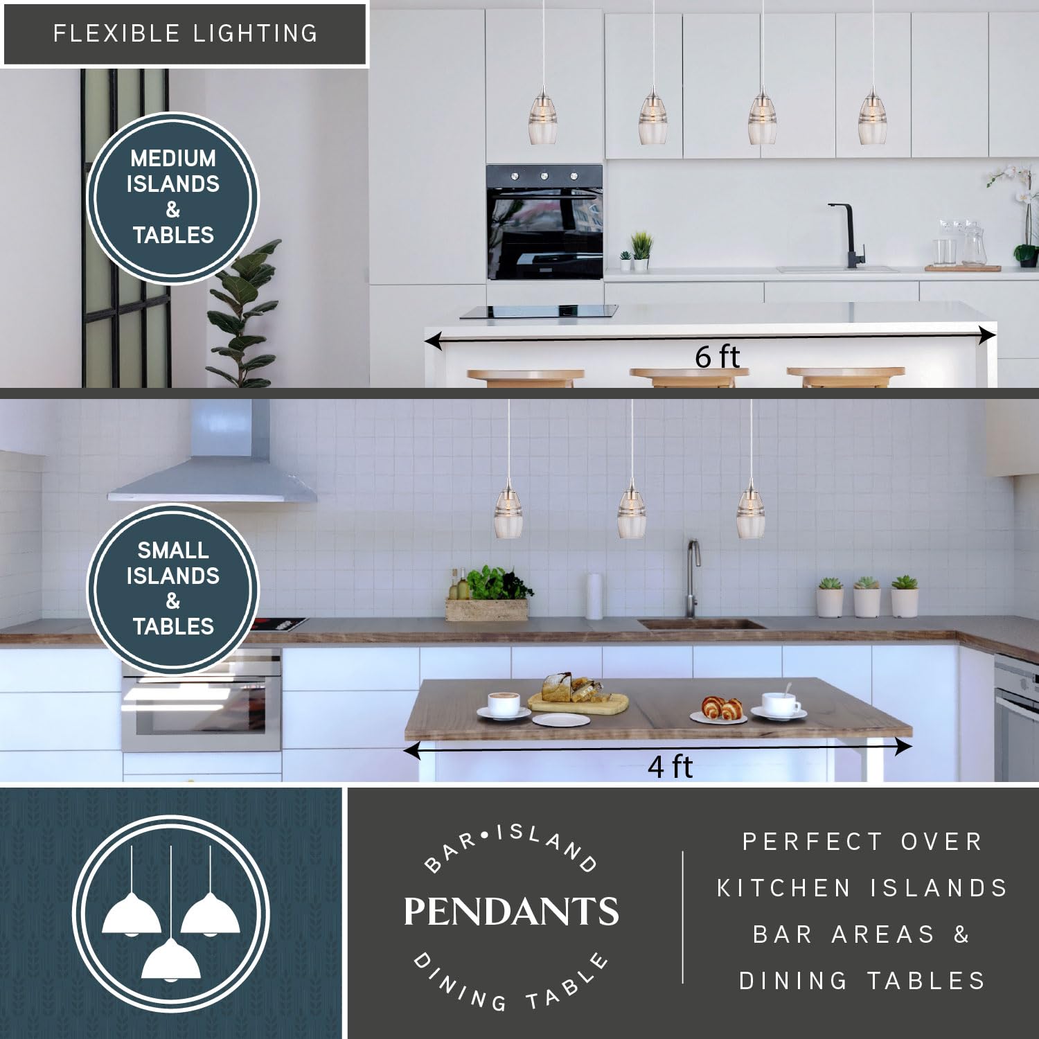 VAXCEL Milano Satin Nickel Mini Pendant Ceiling Light with Amber Fog Glass Shade - Modern Dining Room, Kitchen Island & Bedroom Lighting Fixture