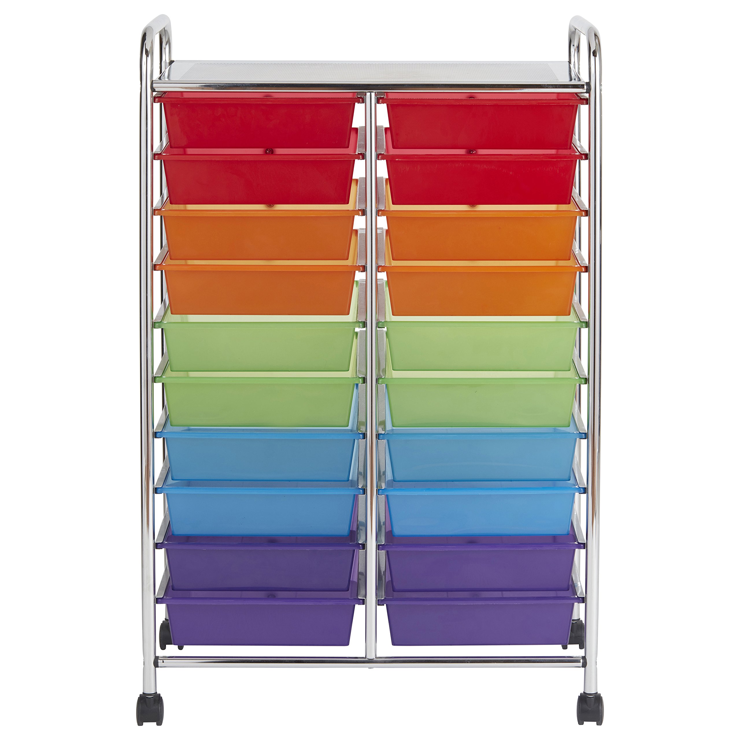 ECR4Kids 20-Drawer Mobile Organizer Cart - Rolling Storage Cabinet for Classroom, Office & Home Organization - Perfect for School Supplies, Art Materials & Craft Storage