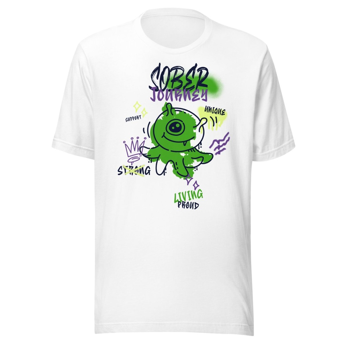 Alien Sober Voyage Unisex T-Shirt - Intergalactic Recovery Series | Space-Themed Graphic Tee for Men & Women | Perfect for Rave, Festival, and Sci-Fi Enthusiasts