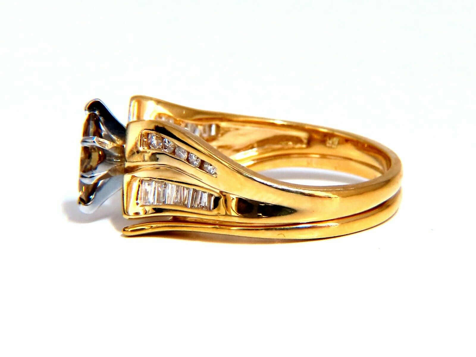 0.90ct Natural Fancy Yellow Brown Diamond Ring in 14K Gold - Elegant Engagement & Wedding Jewelry for Women