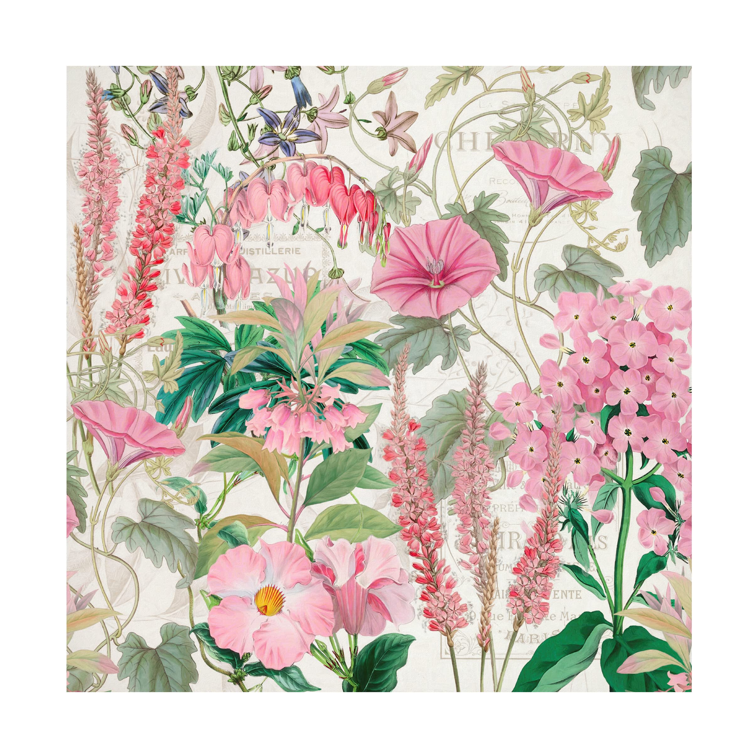 Trademark Fine Art 'Garden in Pink' Canvas Wall Art Print by Cora Niele - Floral Home Decor for Living Room, Bedroom & Office