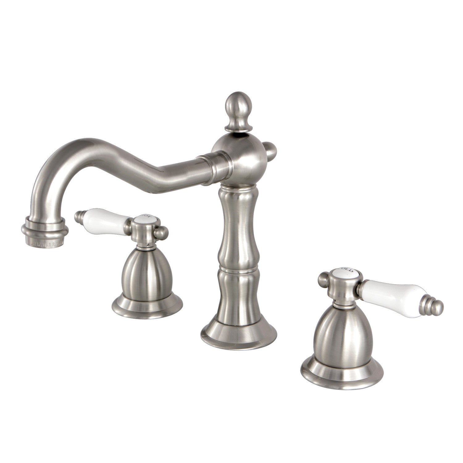 Bel Air KS1978BPL Brushed Nickel Widespread Bathroom Faucet - 2 Handle 3 Hole Deck Mount with Brass Pop-Up Drain - Perfect for Modern Bathroom Vanities and Sink Upgrades