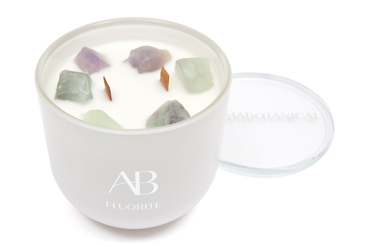 Aromabotanical Fluorite Crystal Candle 340g - Natural Scented Soy Wax Candle for Relaxation, Meditation & Home Decor