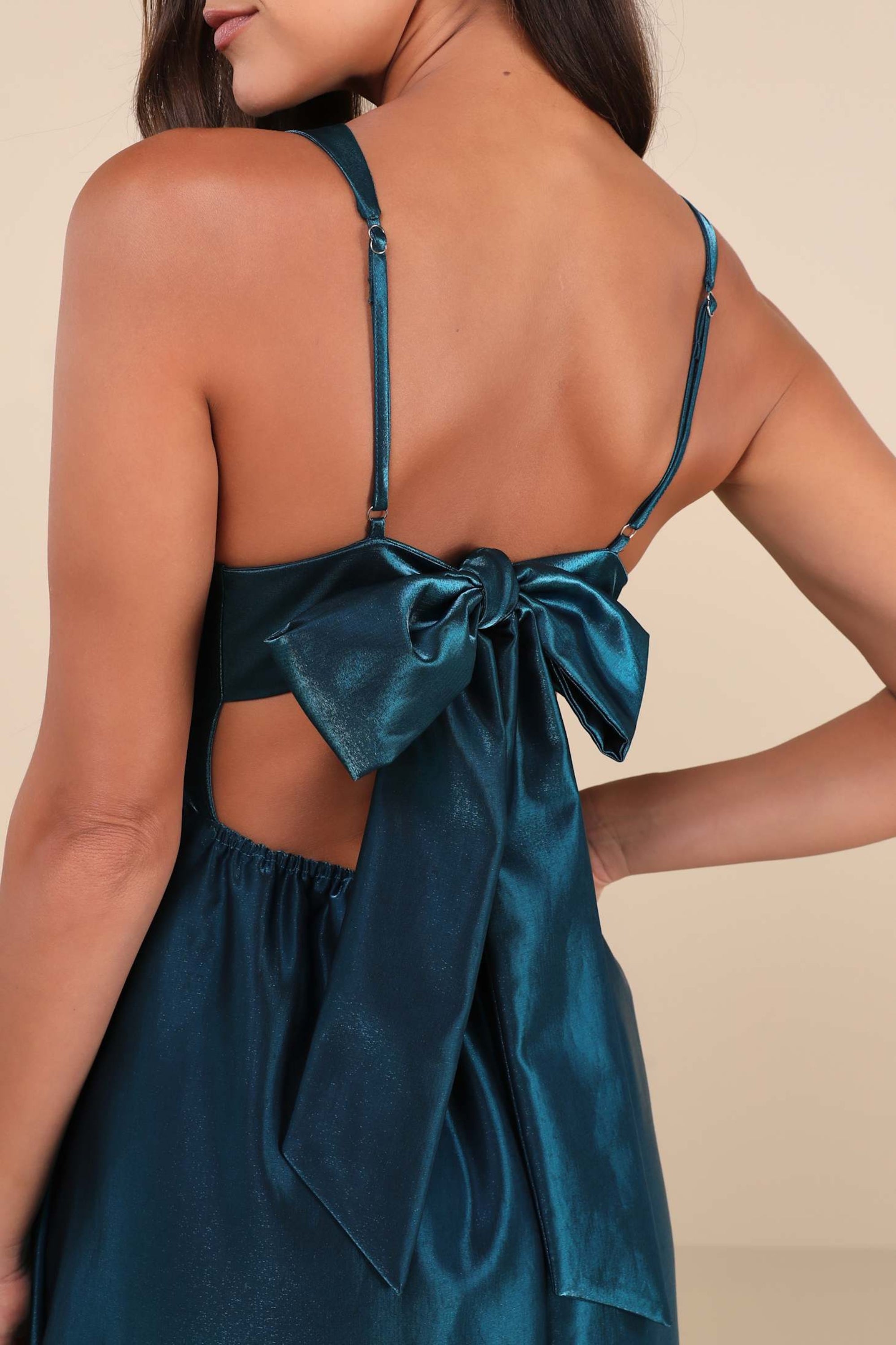 Shiny Dark Teal Taffeta Maxi Dress with Pockets - Elegant Formal Gown for Evening Parties, Weddings & Special Occasions