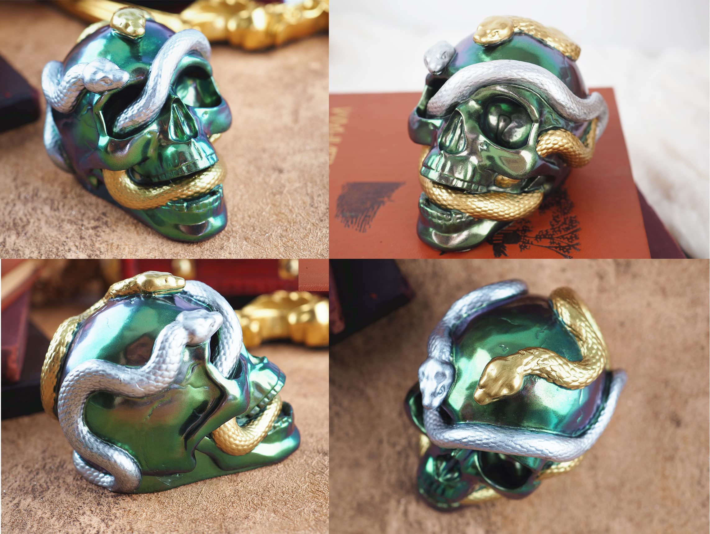 3D Snake Skull Silicone Mold for Epoxy Resin & DIY Crafts - Halloween Decor, Candle Making, Jewelry Casting - Reusable Baking Mold for Chocolate, Soap, Candles (Skull Design)