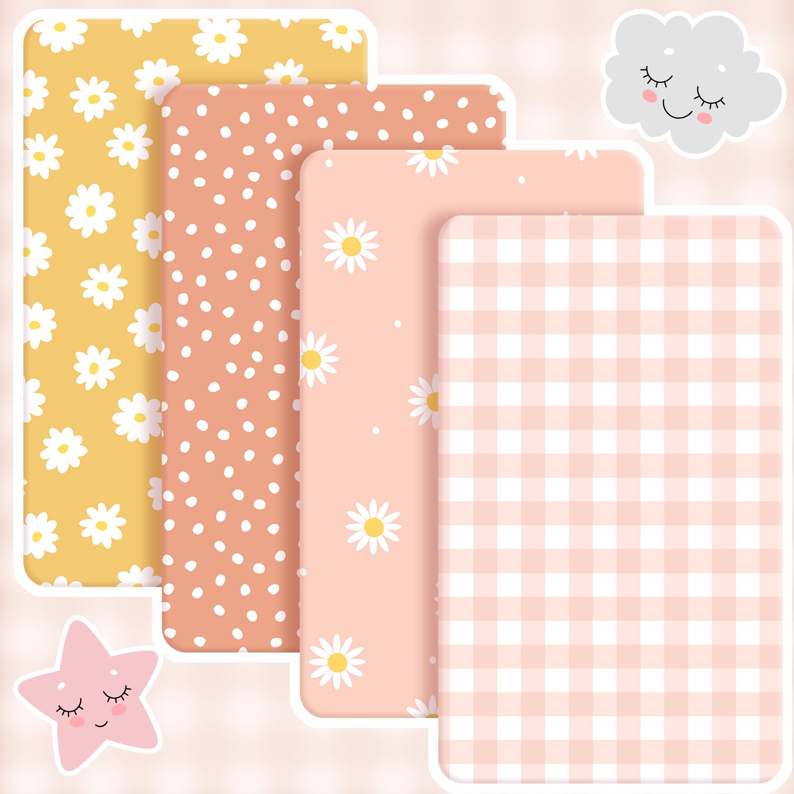 Peryiter 4 Pack Soft Baby Crib Sheets - 52