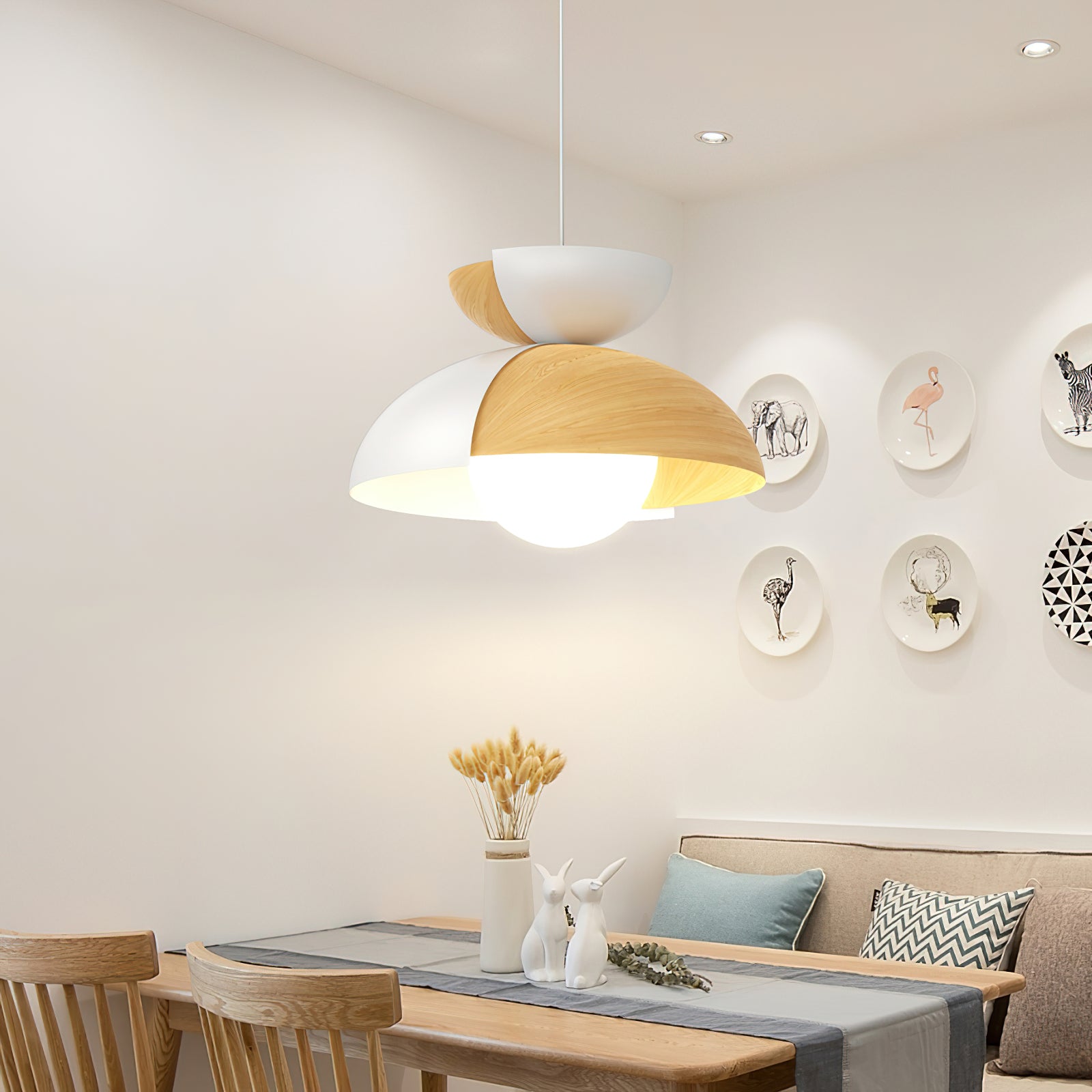 Large Modern Pendant Light Fixture - Oversized Bowl Chandelier for Dining Room, Kitchen Island & Living Room Decor