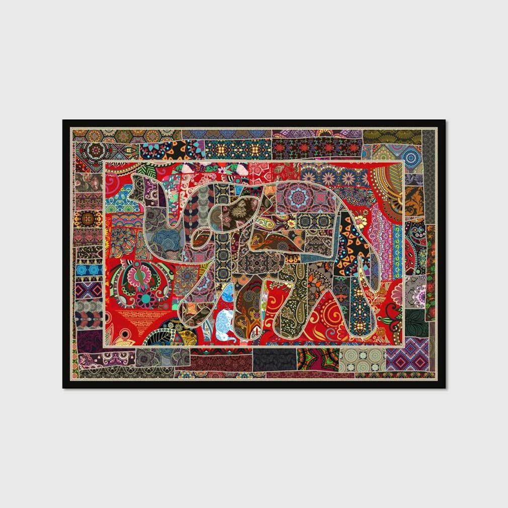 Vintage Boho Area Rug - Persian Style Bohemian Abstract Distressed Carpet for Living Room, Bedroom, Kitchen Runner & Bathroom Mat (55.1