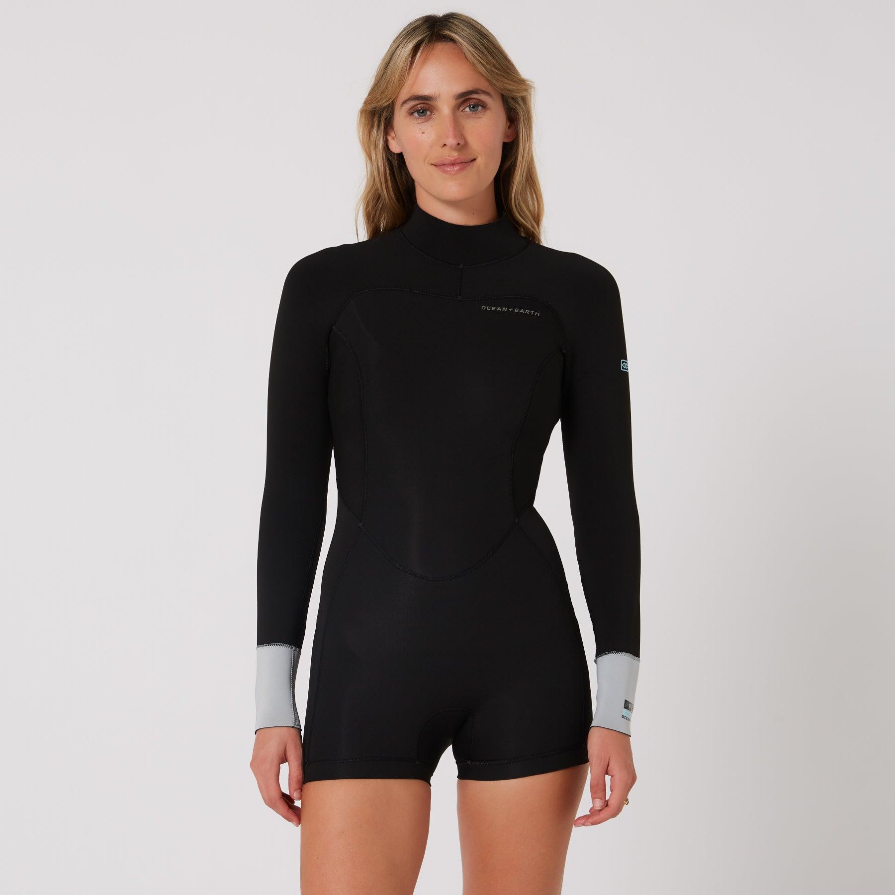 Ocean and Earth Women's 2mm Long Sleeve Boyleg Wetsuit - Perfect for Surfing, Swimming & Water Sports