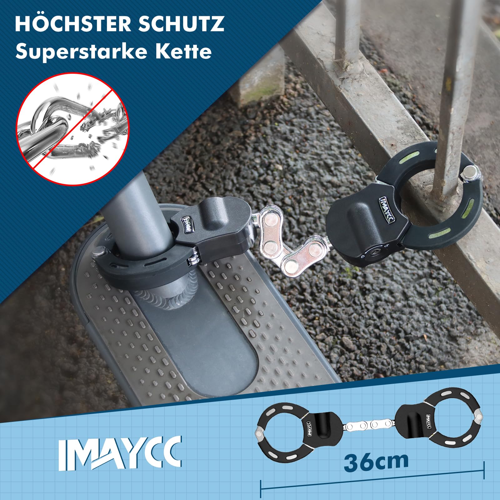 IMAYCC Portable Anti-Theft Electric Scooter Lock - High Security Bicycle & Scooter Padlock for Outdoor Commuting, Urban Travel & Campus Safety