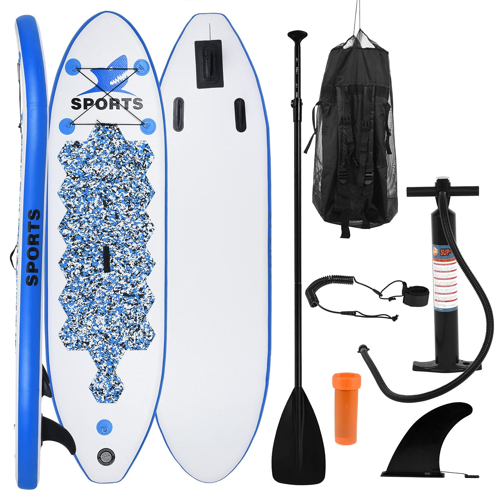 **Helwhit 10ft Electric Surfboard - Inflatable Stand Up Paddle Board (SUP) for Beginners, Teens & Adults | Non-Slip Double Deck with Premium SUP Accessories Backpack | Perfect for Lakes, Rivers & Ocean Surfing**