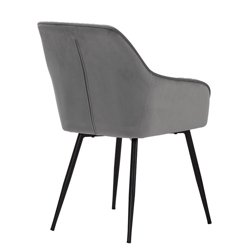HAKON Modern Dining Chair - Grey & Black Upholstered Seat - Perfect for Kitchen, Dining Room & Office