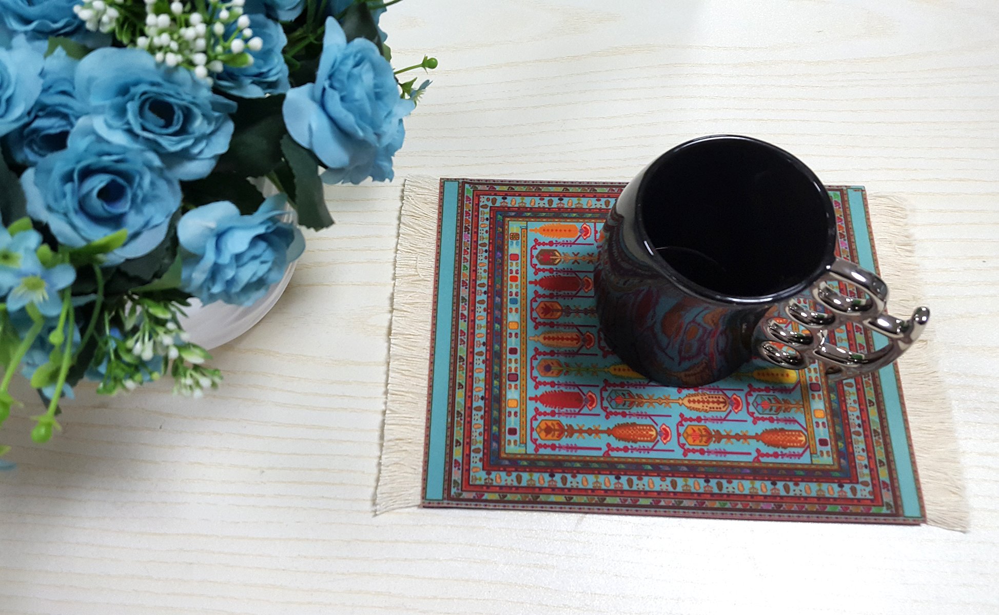 Floral Oriental Carpet Mouse Pad - SUPCOW Soft Non-Slip Desk Mat for Computer, Laptop & Gaming - Ergonomic Wrist Support for Office & Home Workspace
