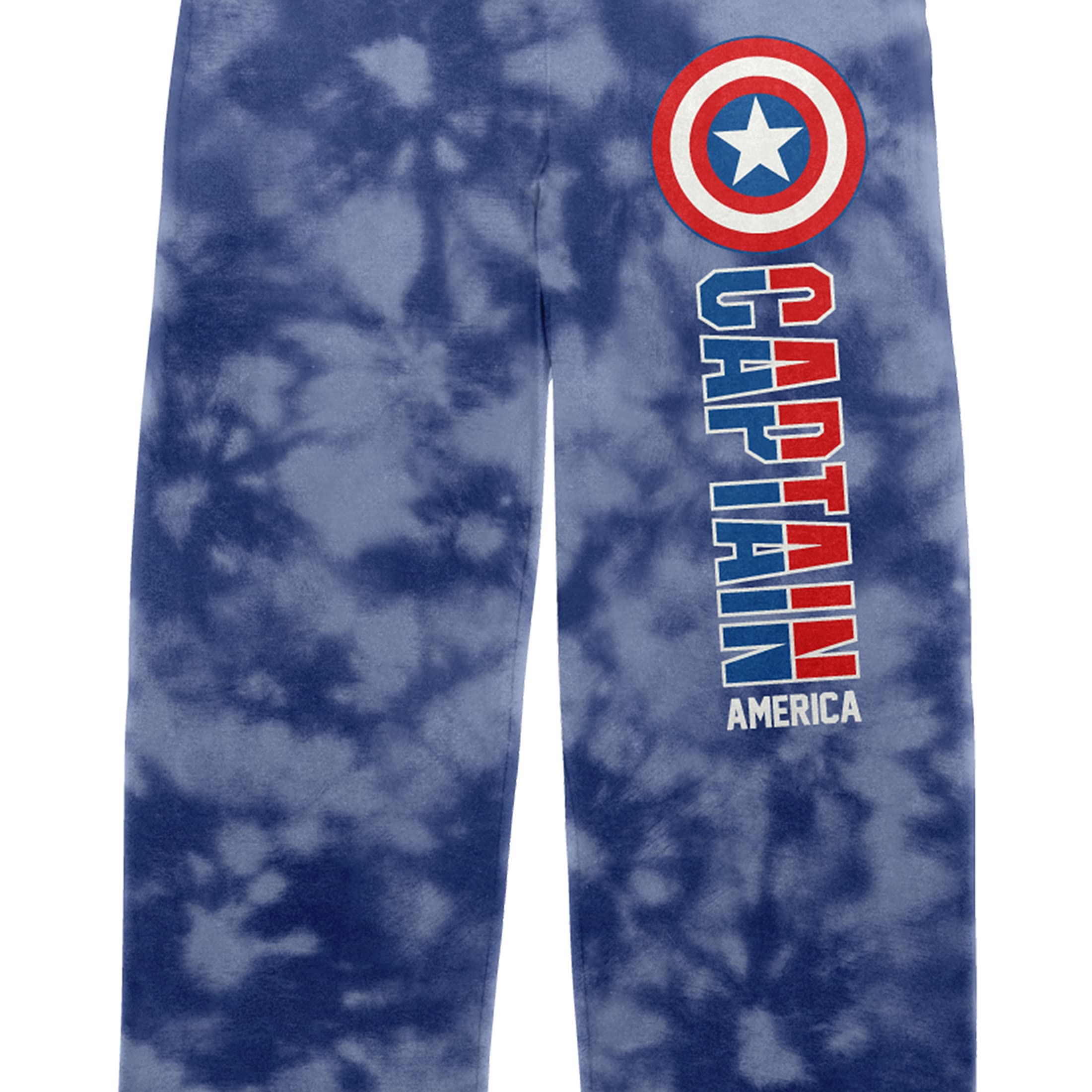 Captain America Men's Sleep Pants - Soft Blue & White Cloud Print Cotton Pajama Bottoms for Lounge, Movie Night & Superhero Fans