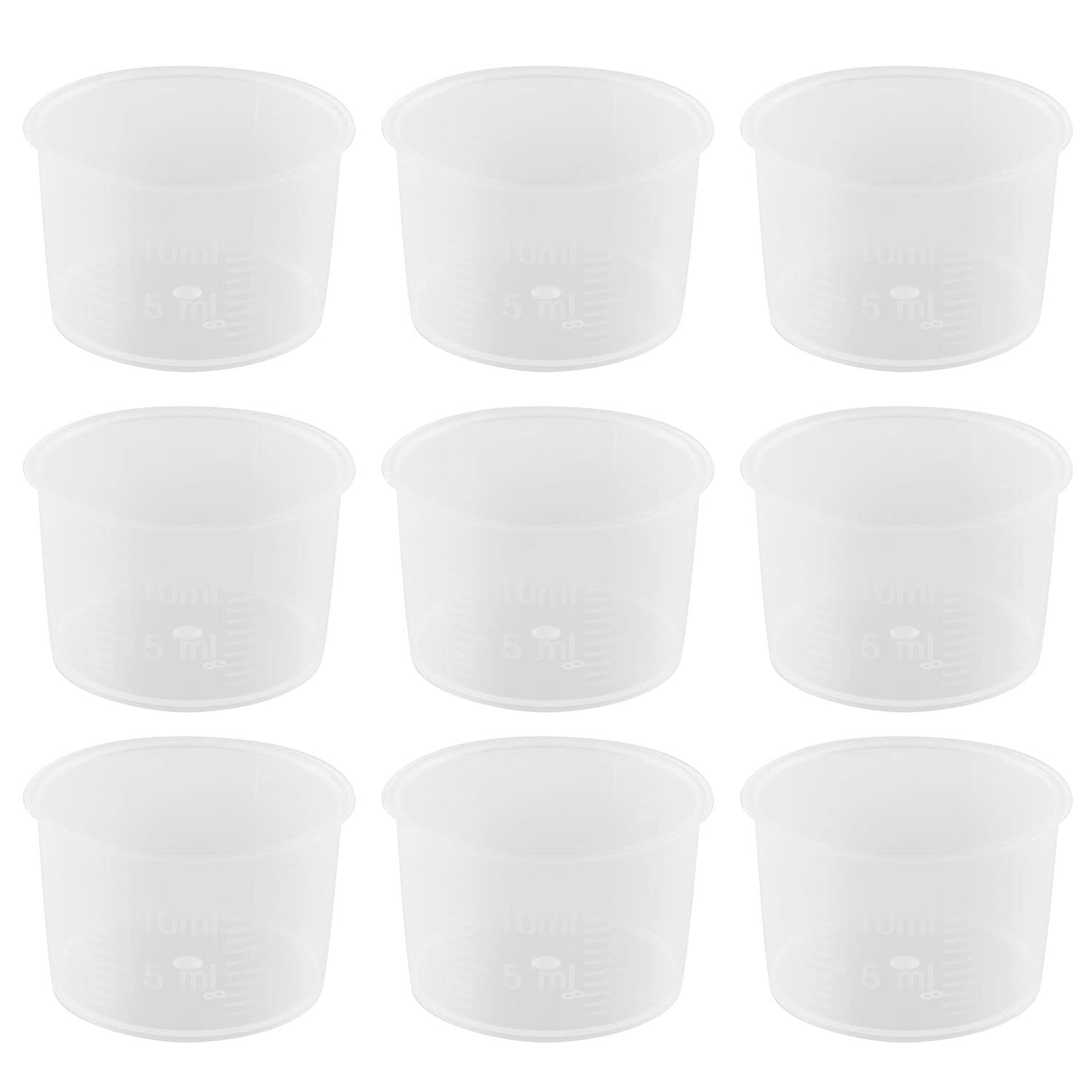 50pcs 10ml Disposable Measuring Cups with Scales - Transparent Plastic Liquid Mixing Cups for Laboratory, Kitchen & DIY Projects | Perfect for Baking, Cooking, Science Experiments & Crafts