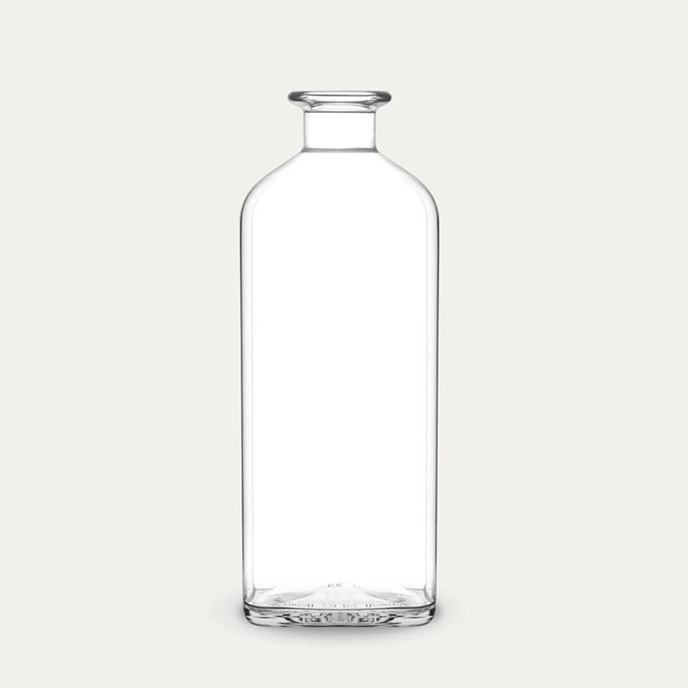 Antica Farmacia Quadra Clear Glass Bottle 750ml - Elegant Transparent Wine Bottle for Home Bar, Restaurant & Gift Giving