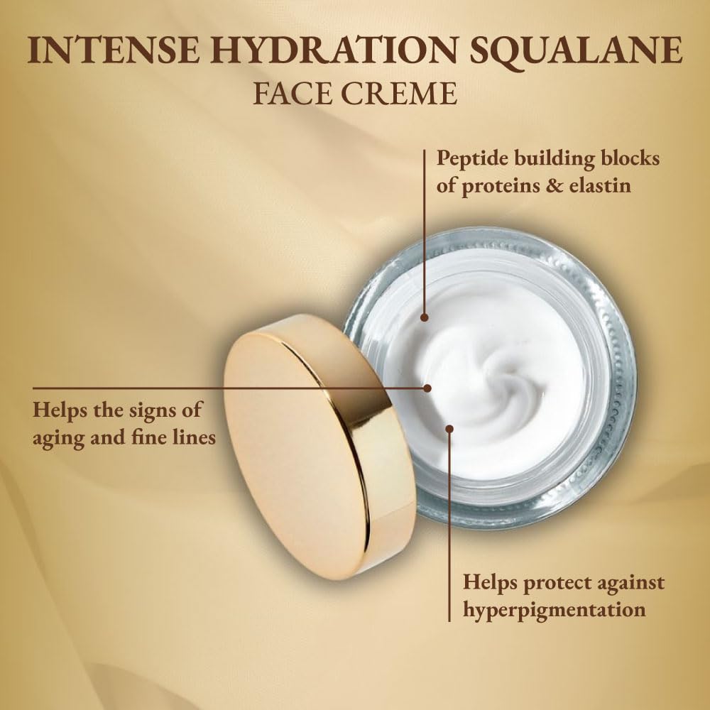 Rachel Roy Squalane Face Moisturizer with Peptides & Natural Actives - Ultra Hydrating Daily Face Cream for Dry Skin - Natural Antioxidant Rich Formula for Skin Barrier Repair & Anti-Aging - Perfect for Morning & Night Skincare Routine