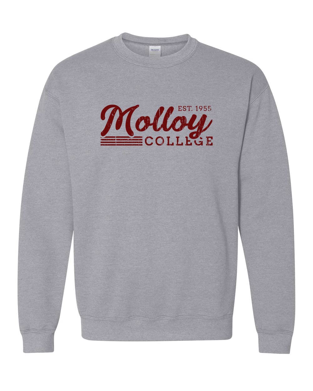 Vintage Molloy College Unisex Crewneck Sweatshirt - Soft Cotton Pullover Hoodie for Men & Women - Molloy Lions Fan Apparel for Game Day & Campus Wear