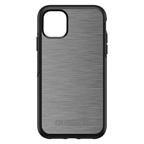 Grey Silver Stainless Steel Image Print On Black Case