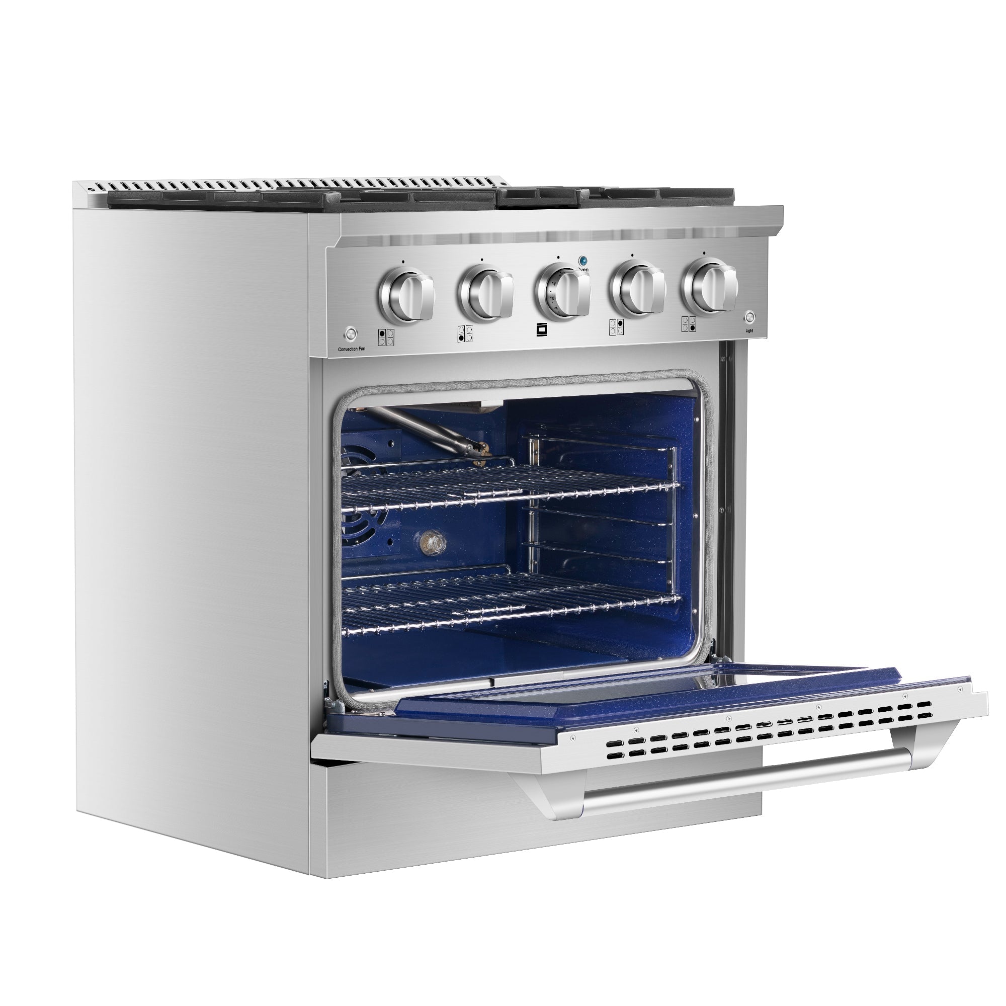 Empava 30 Inch Stainless Steel Pro Style Freestanding Gas Range - 30GR07 | Professional Kitchen Appliance for Home Chefs & Cooking Enthusiasts | Perfect for Baking, Roasting & Stovetop Cooking