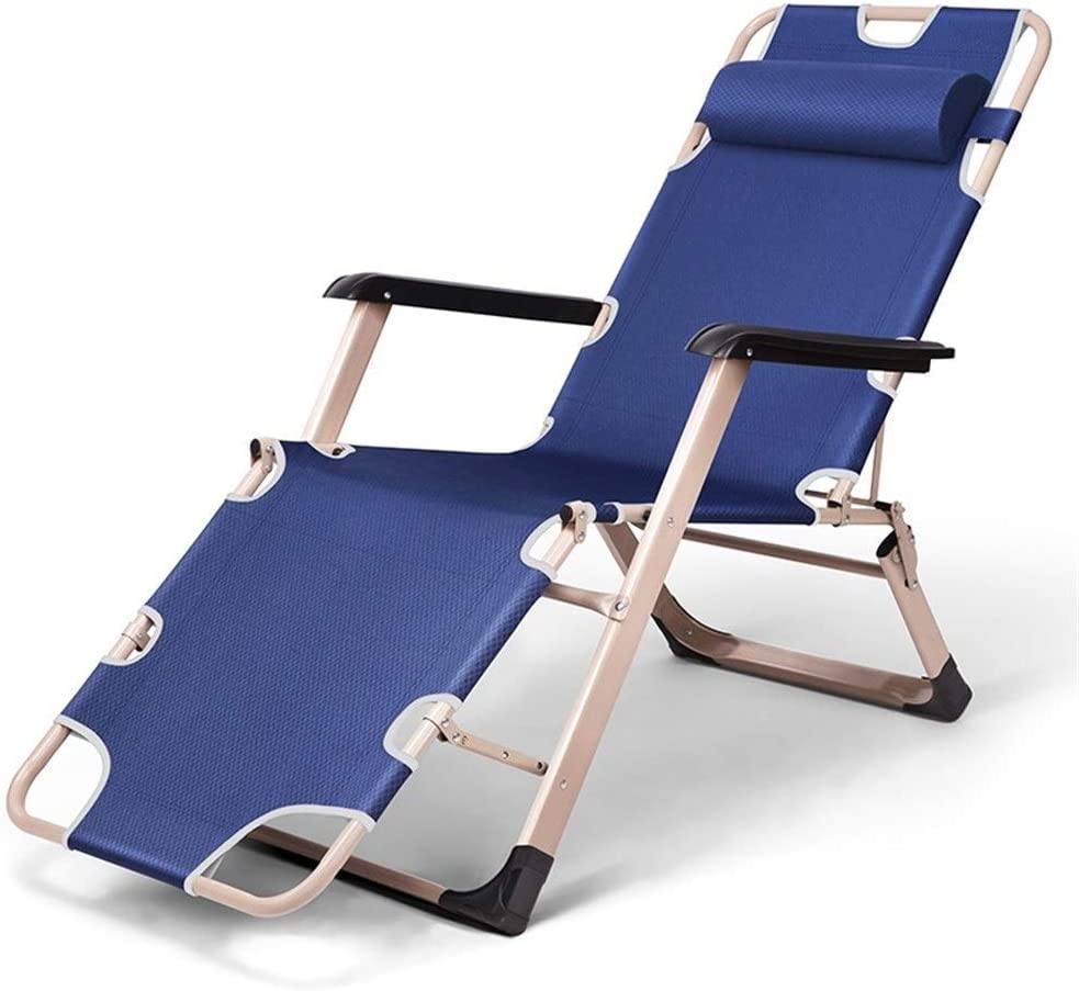 EROOLU Zero Gravity Lounge Chair - Adjustable Folding Recliner for Patio, Beach, Garden, Balcony & Camping - Navy Blue Outdoor Relaxation Chair for Sunbathing & Leisure