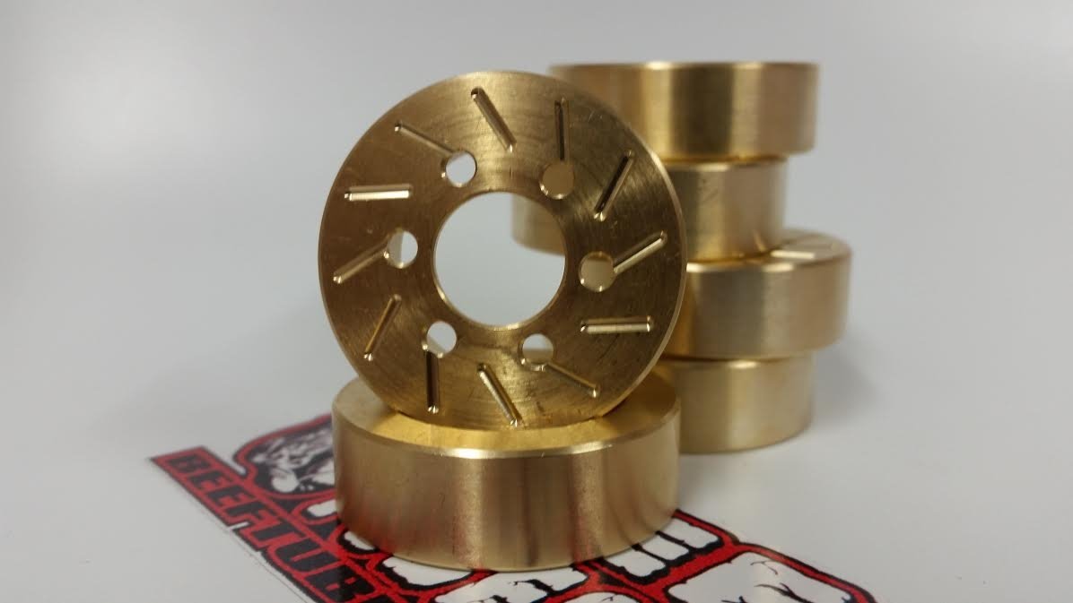 High-Quality Brass Beef Patties Scale Brake Rotors & Weights (2-Pack) - Precision Gear Head Parts for Model Cars & RC Vehicles