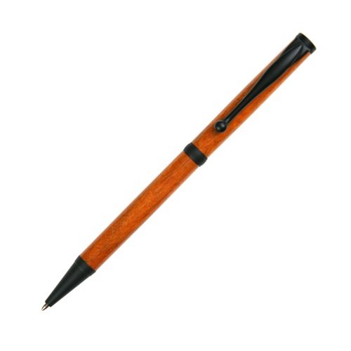 Lanier Pens Slimline Twist Pen - Black Enamel - Premium Pernambuco Wood - Elegant Writing Instrument for Office, Business Gifts & Everyday Use
