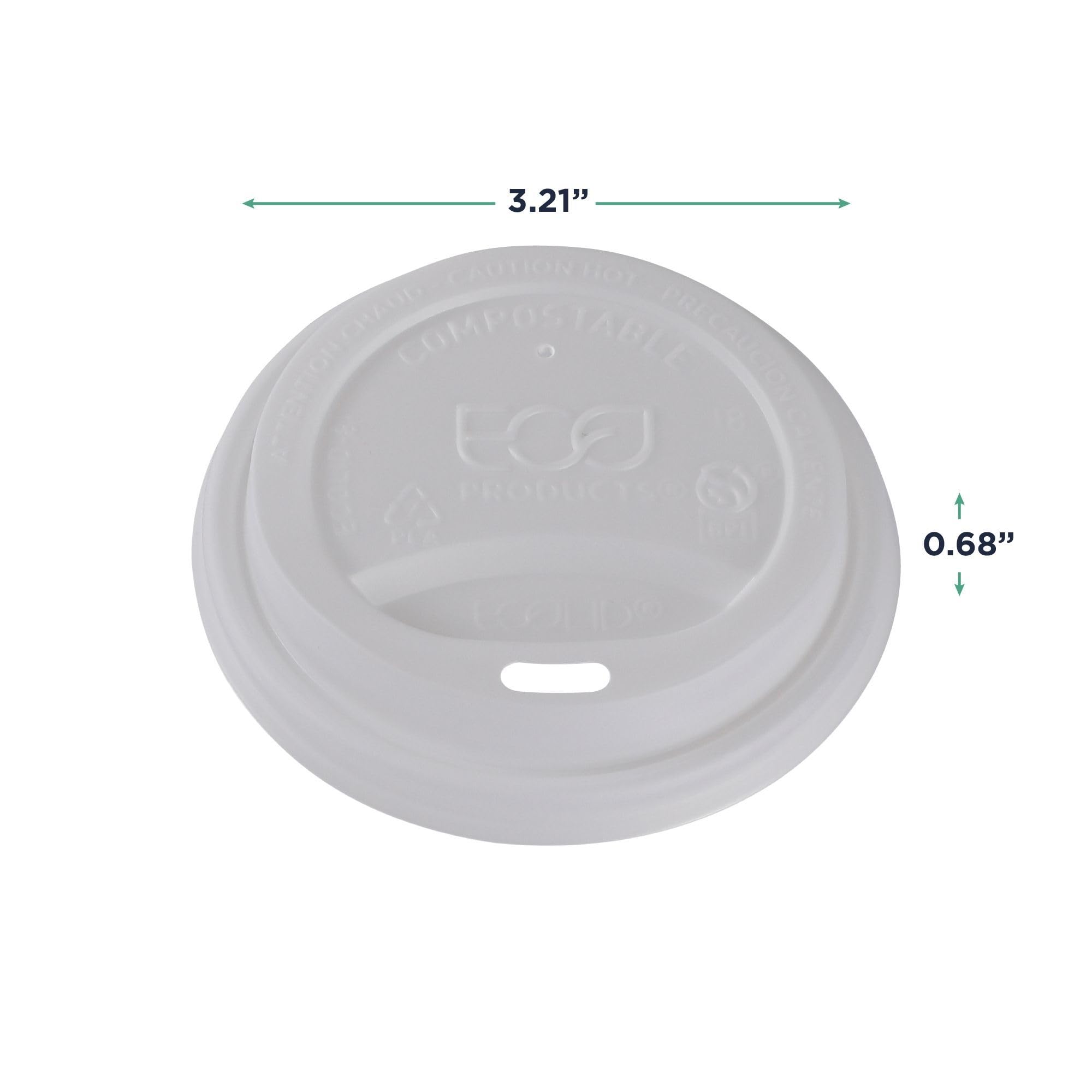 Eco-Friendly Compostable Coffee Cup Lids - 800 Count Case, White EcoLid for 8oz Hot Cups | Plant-Based PLA Plastic, ASTM & BPI Certified | Perfect for Coffee Shops, Offices & Eco-Conscious Events