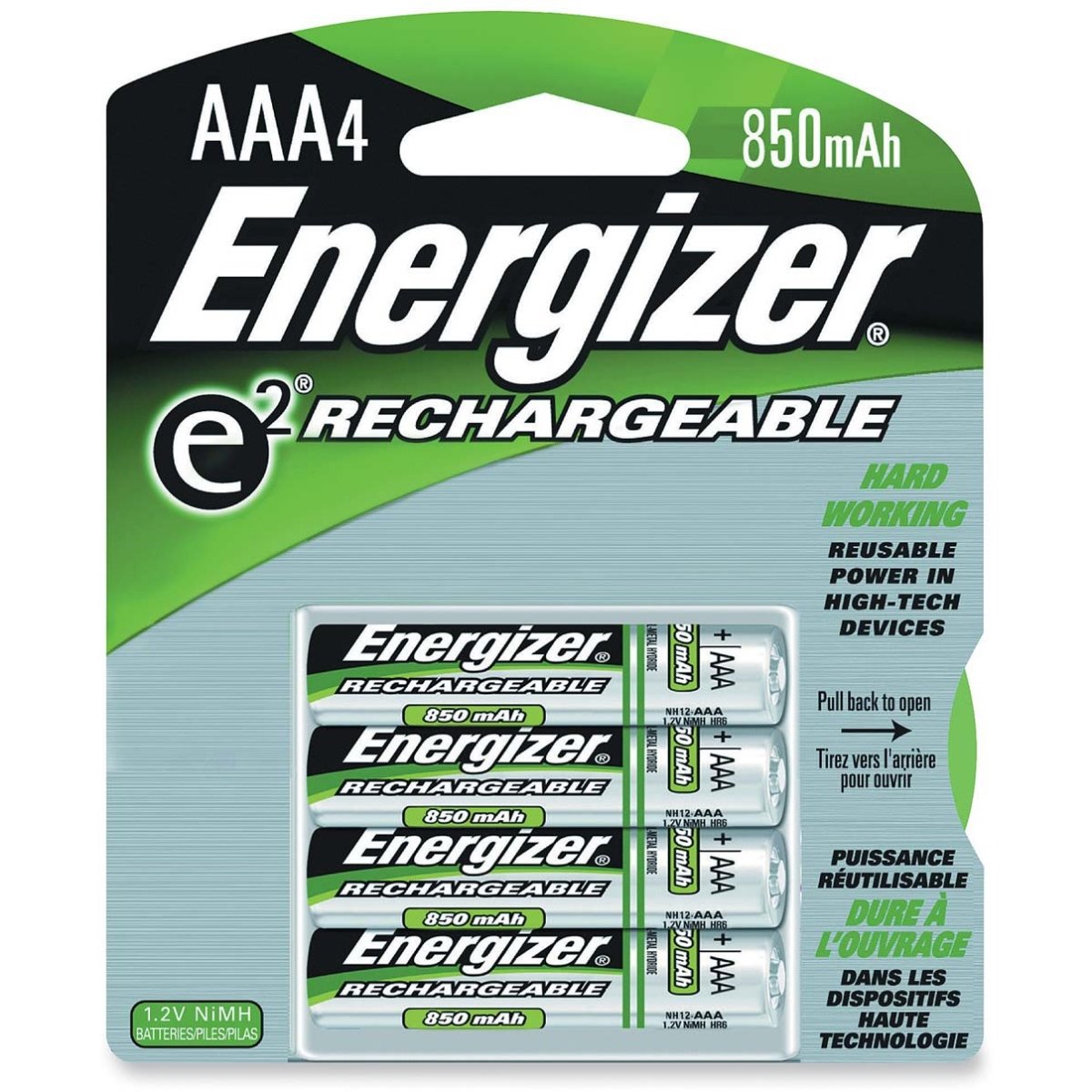 6-Pack EVENH12BP4 e² NiMH Rechargeable AAA Batteries (4 Batteries per Pack) - Perfect for Cameras, Toys, and Wireless Devices