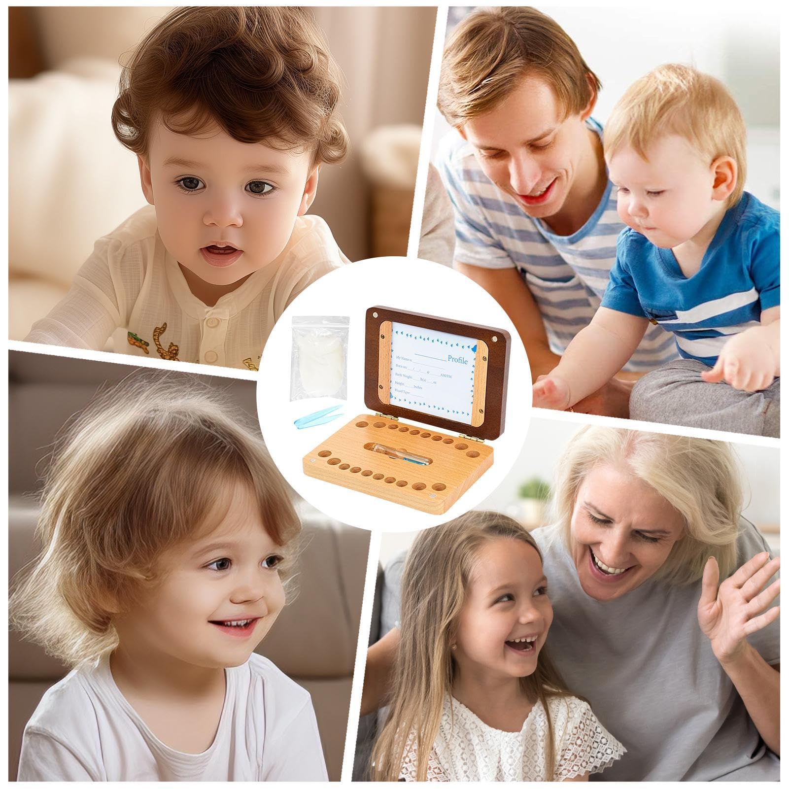 Fovolat Wooden Tooth Keepsake Box for Kids - First Tooth Organizer Container for Boys & Girls - Tooth Fairy Gift Box for Study Room & Living Room - Perfect for Baby Teeth Storage & Nursery Decor