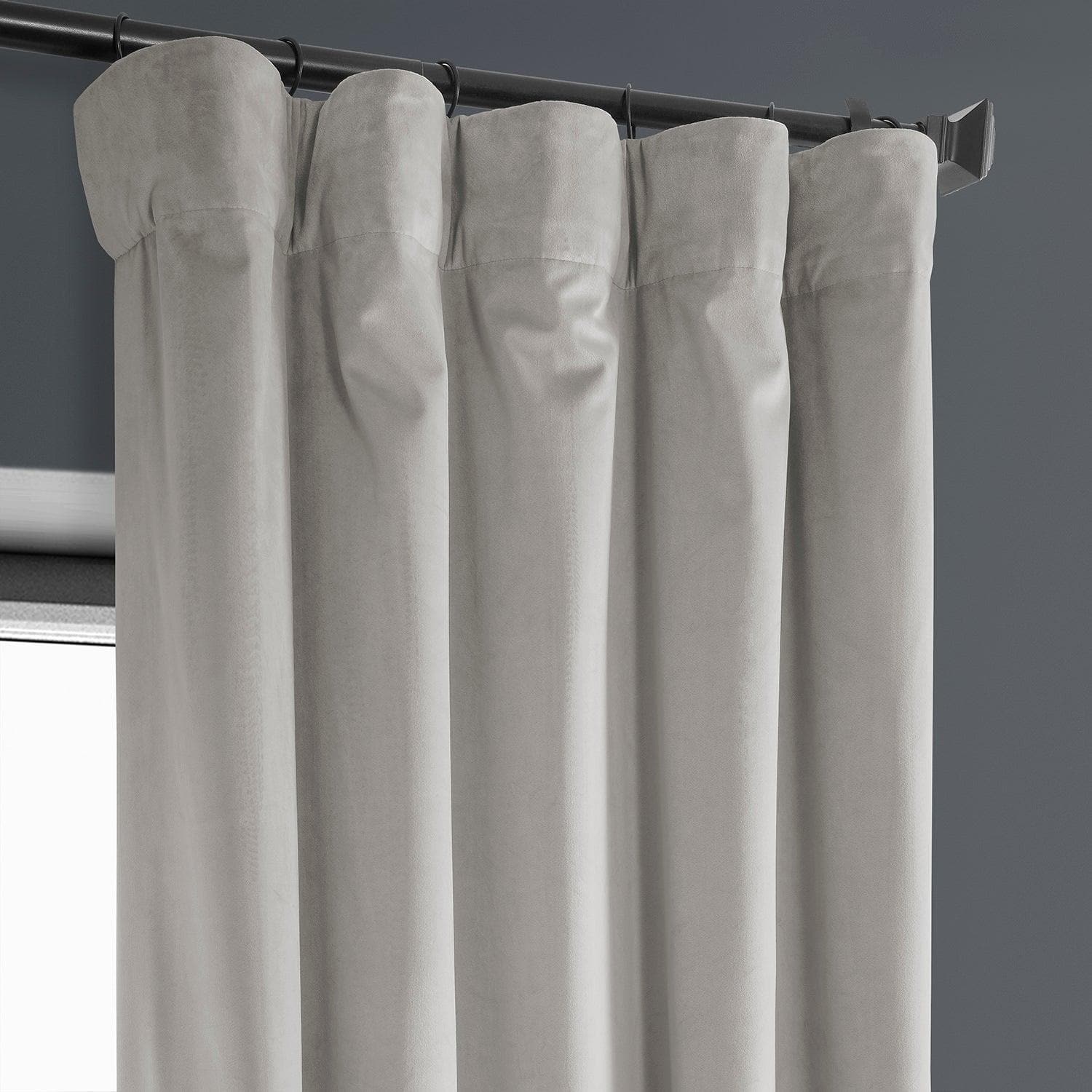 City Grey Heritage Plush Velvet Blackout Curtains for Bedroom - Thermal Insulated Noise Reducing Window Drapes for Living Room & Nursery