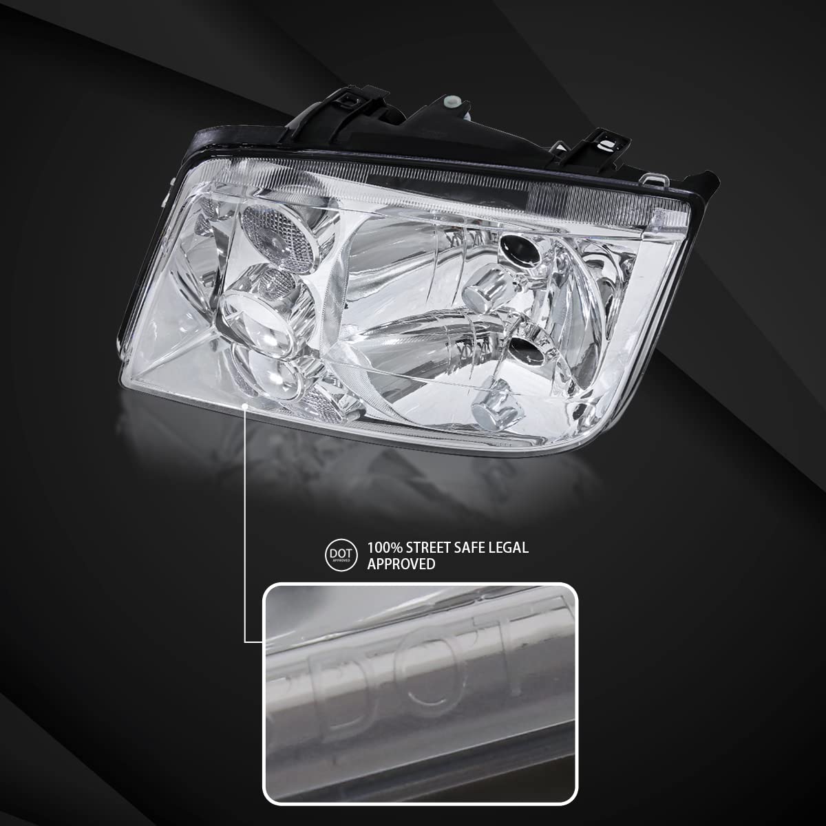 AUTOZENSATION Clear Headlight Assembly with Built-in Fog Lights - Compatible with 1999-2005 Volkswagen Jetta Bora Mk4 (Left & Right Pair) - Perfect for Night Driving & Foggy Conditions