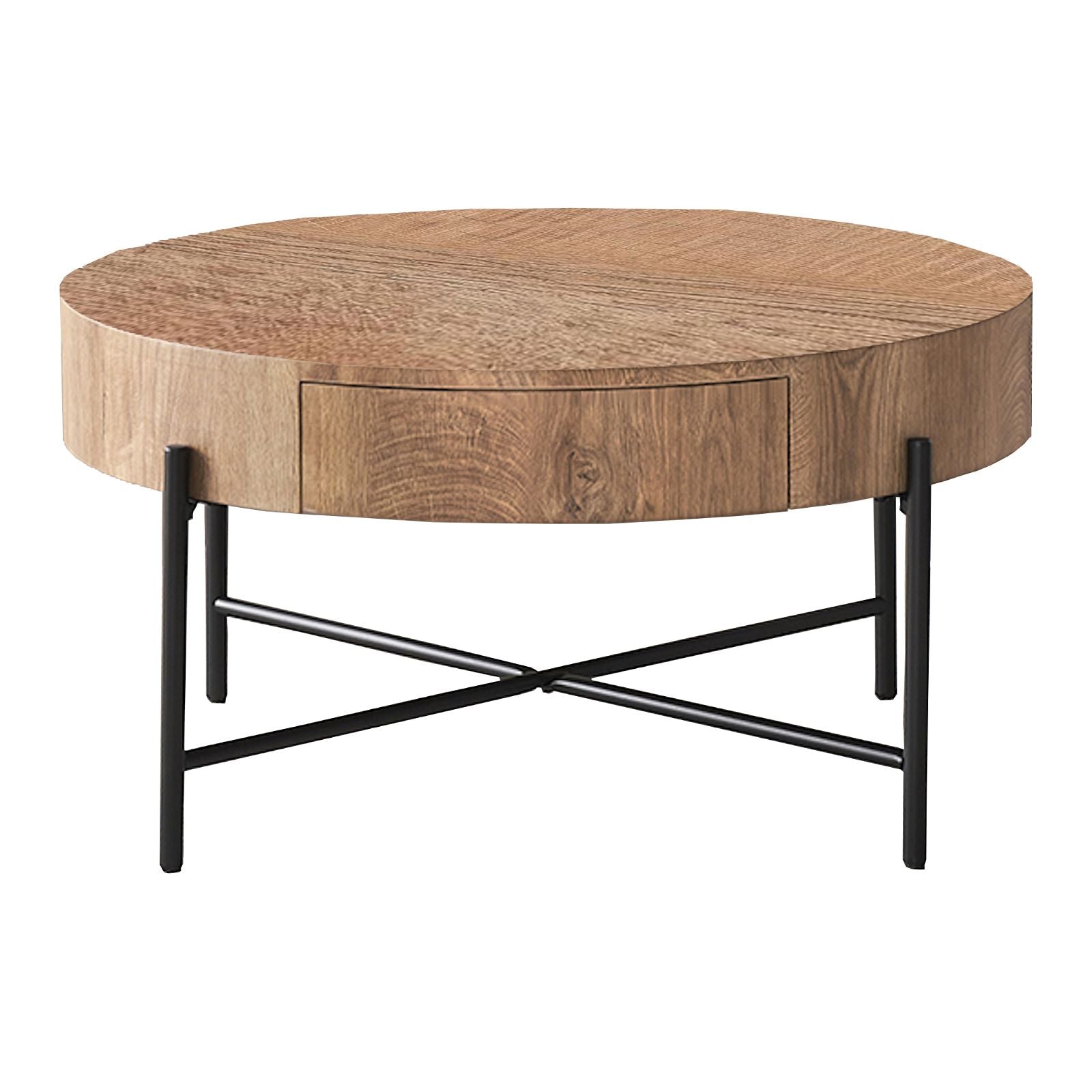 Premium American Oak Felled Round Coffee Table 810mm - Modern Living Room Furniture for Home & Office Decor