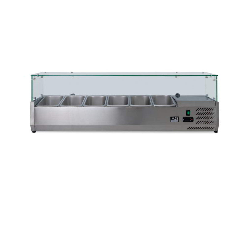 AG Pizza Showcase 1/3 x 6 GN Trays - Commercial Grade Stainless Steel Food Display Pans for Restaurants, Catering & Buffets - Perfect for Pizza, Pastries & Deli Food Presentation