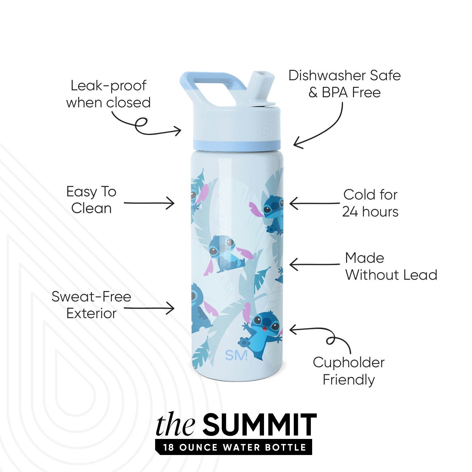 Summit Kids Water Bottle with Straw Lid - BPA Free, Leak Proof, Insulated Stainless Steel Bottle for School, Sports & Outdoor Activities